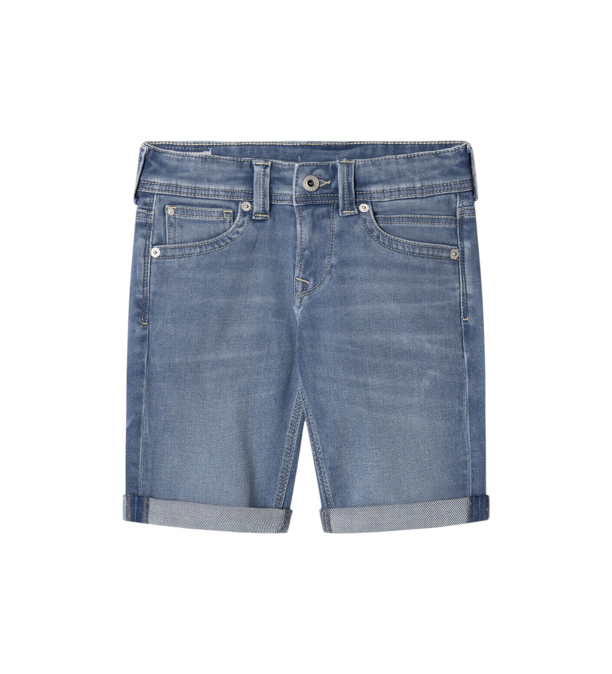 Pepe Jeans Unisex für Kinder. PB800794MR9 Short Slim Gymdigo blau (10años= 14cm), Lässig, Baumwolle, Denim, Kinderbekleidung