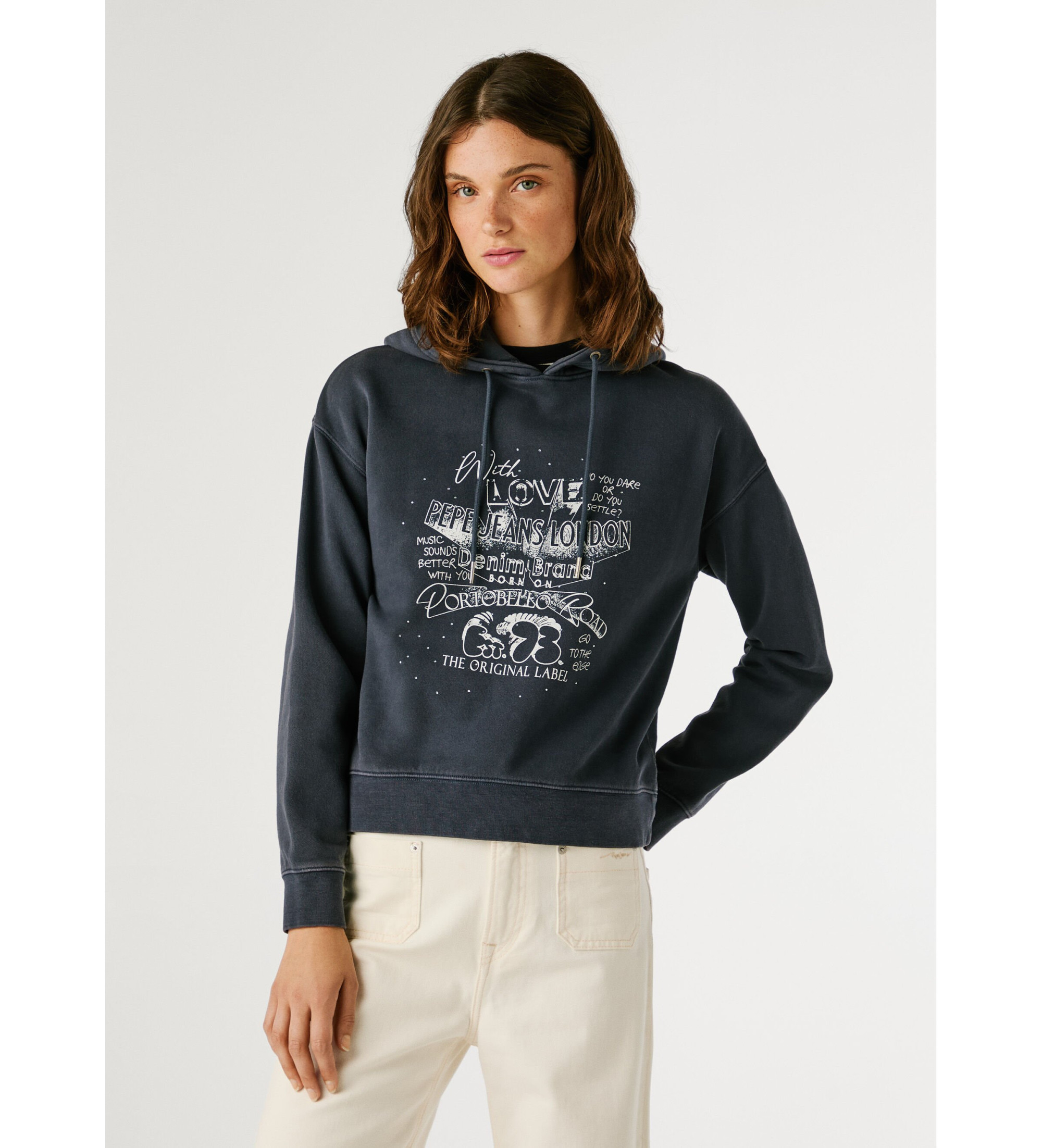 Pepe Jeans für Damen. PL5800010 Sweatshirt Blake grau (S), Baumwolle, Langarm