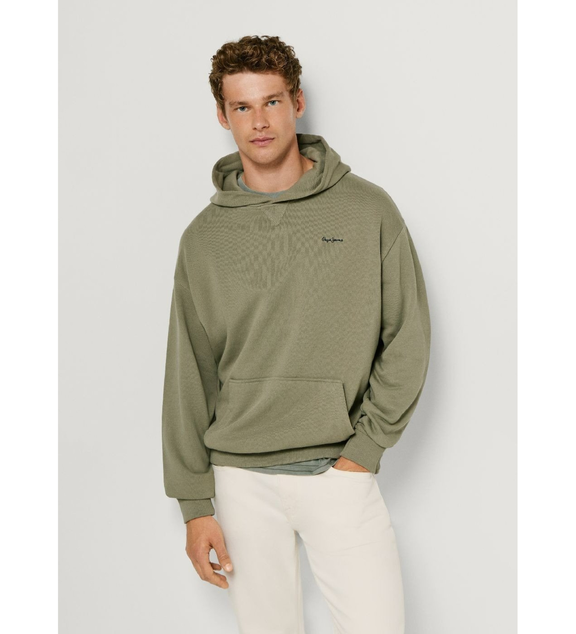 Pepe Jeans für Herren. PM5800155 Sweatshirt Geo Small Logo grün (M), Lässig, Baumwolle