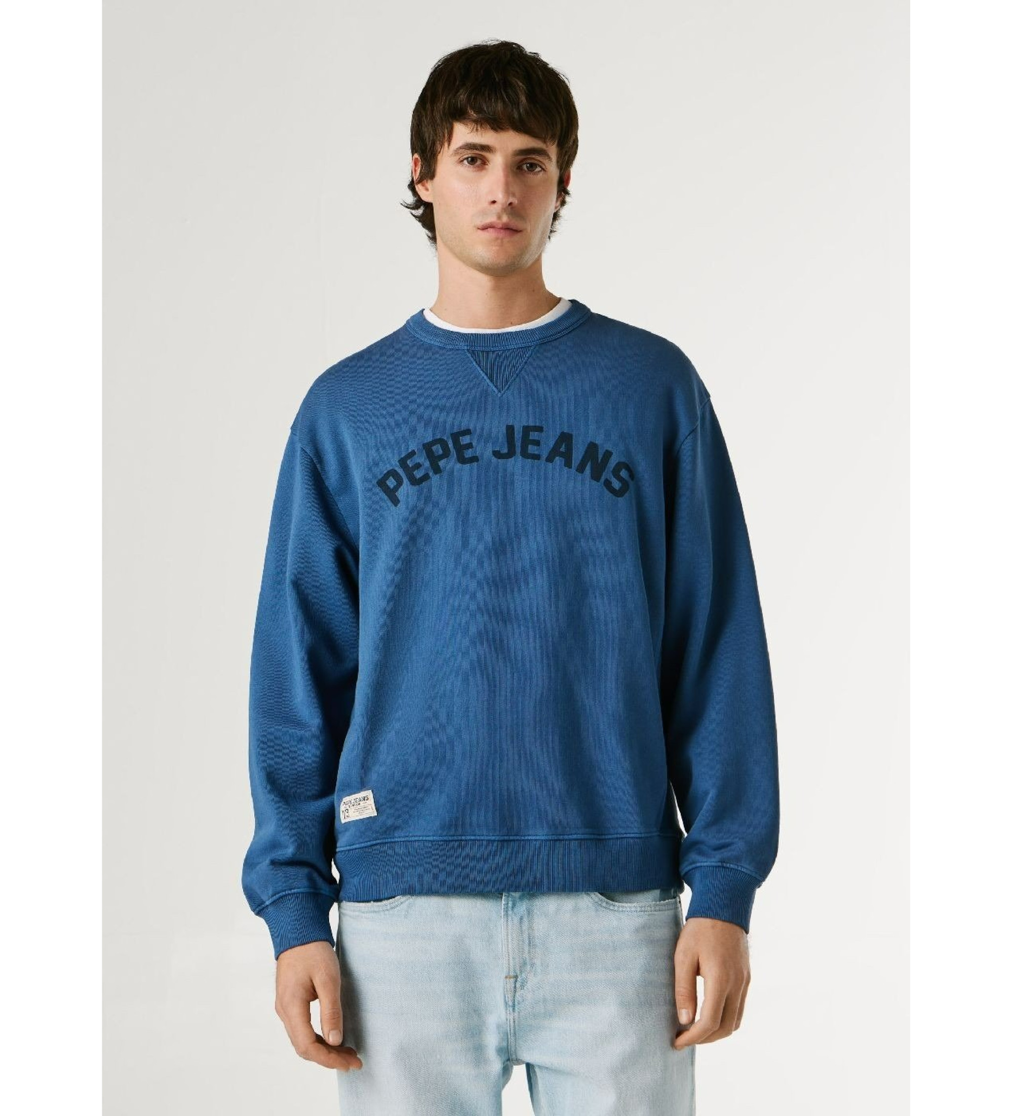 Pepe Jeans für Herren. PM5800146 Gio Crew Sweatshirt blau (L), Lässig, Baumwolle