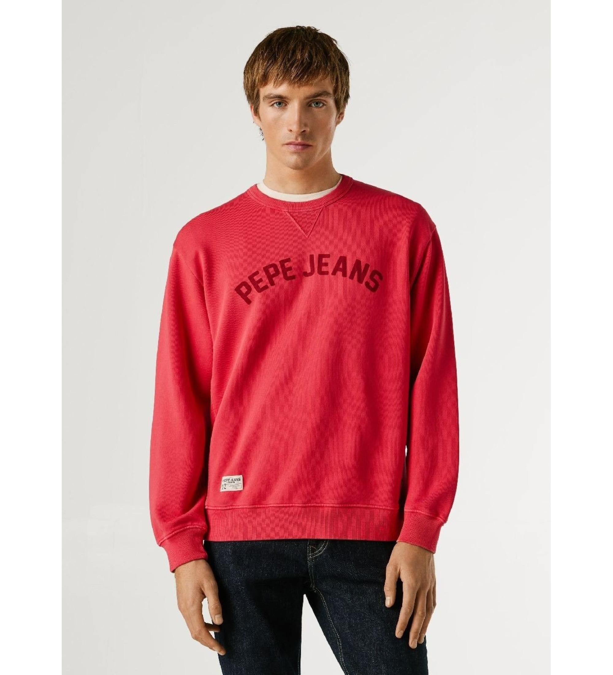 Pepe Jeans für Herren. PM5800146 Gio Crew Sweatshirt rot (S), Lässig, Baumwolle
