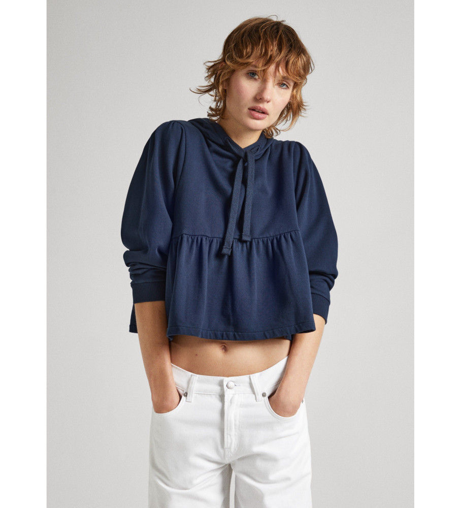 Pepe Jeans für Damen. PL581429 Jordan Sweatshirt navy (M/L), Lässig, Baumwolle, Langarm, Nachhaltig, Marine