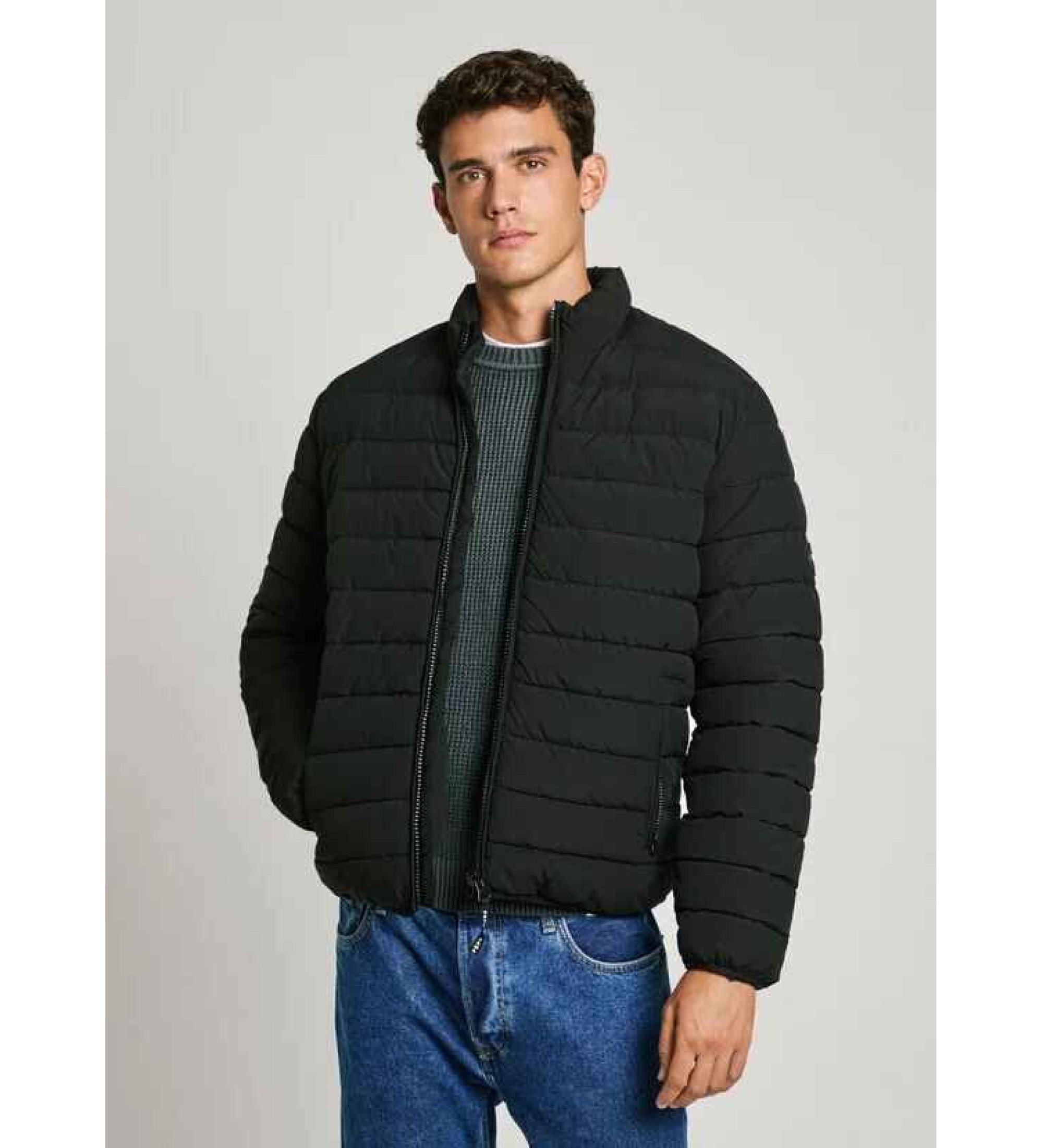 Pepe Jeansvoor mannen. PM403027 Waterdicht gewatteerd donsjack zwart (XL), Casual, Polyester, Duurzaam