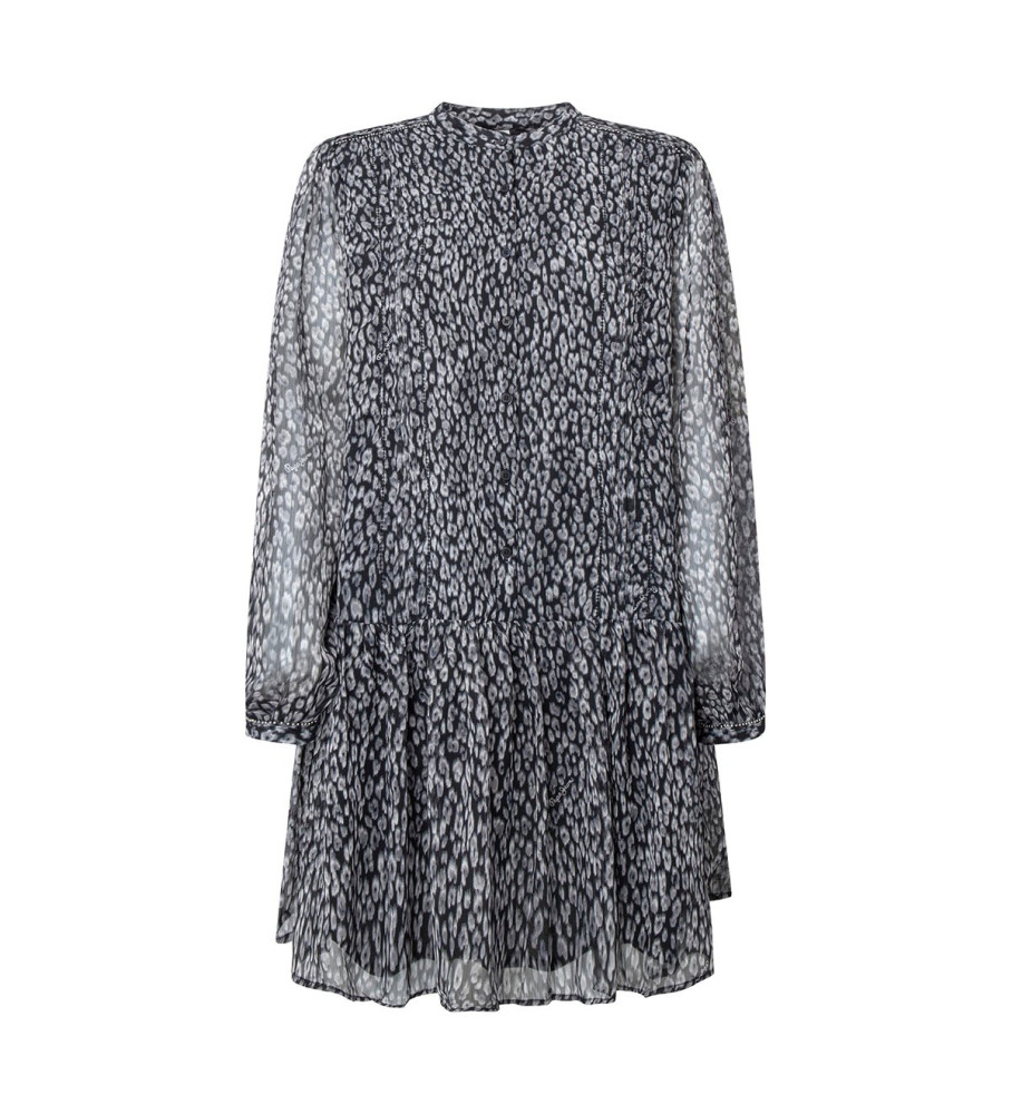 Pepe Jeans für Damen. PL953438 Aminta Kleid schwarz (M), Lässig, Polyester, Langarm