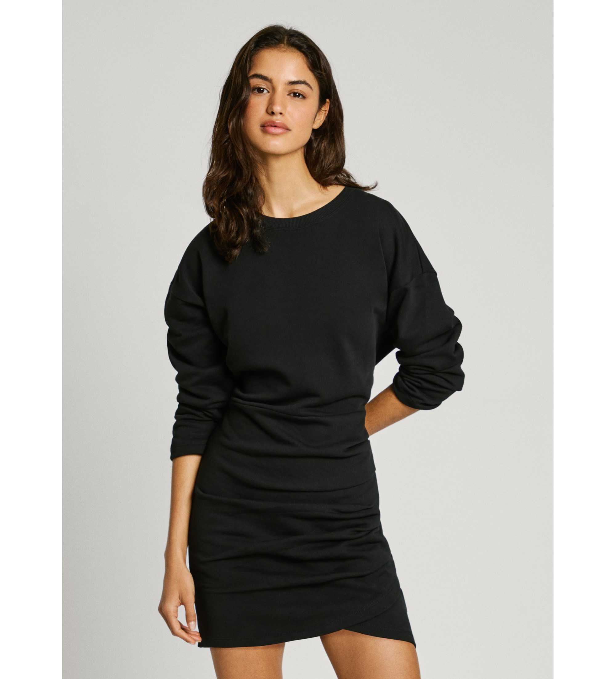 Pepe Jeans für Damen. PL9537745 Bolina Kleid schwarz (M), Lässig, Baumwolle, Langarm