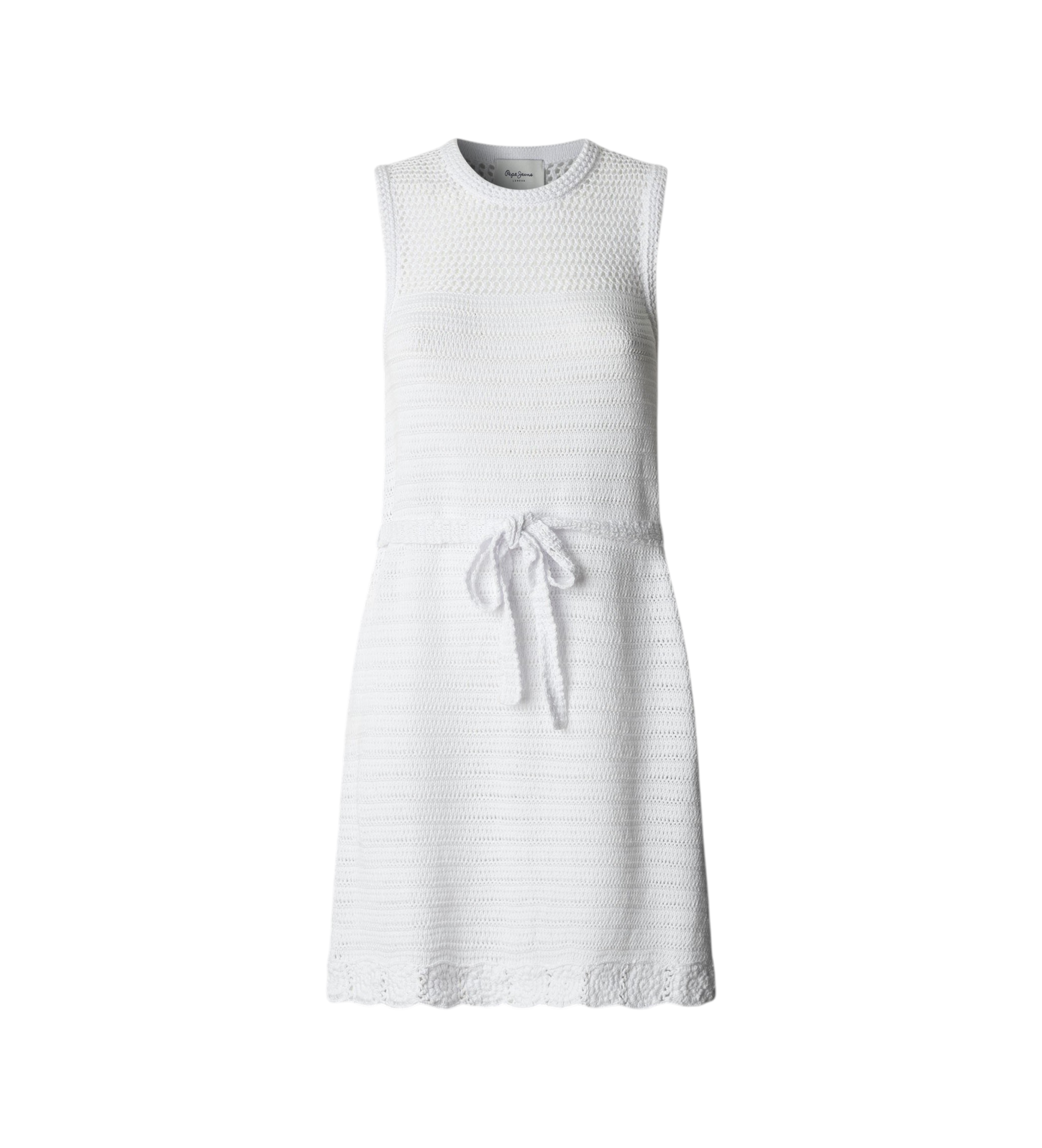 Pepe Jeans für Damen. PL9537809 Kinah Kleid weiß (S), Lässig, Baumwolle, Ärmellos / Hosenträger