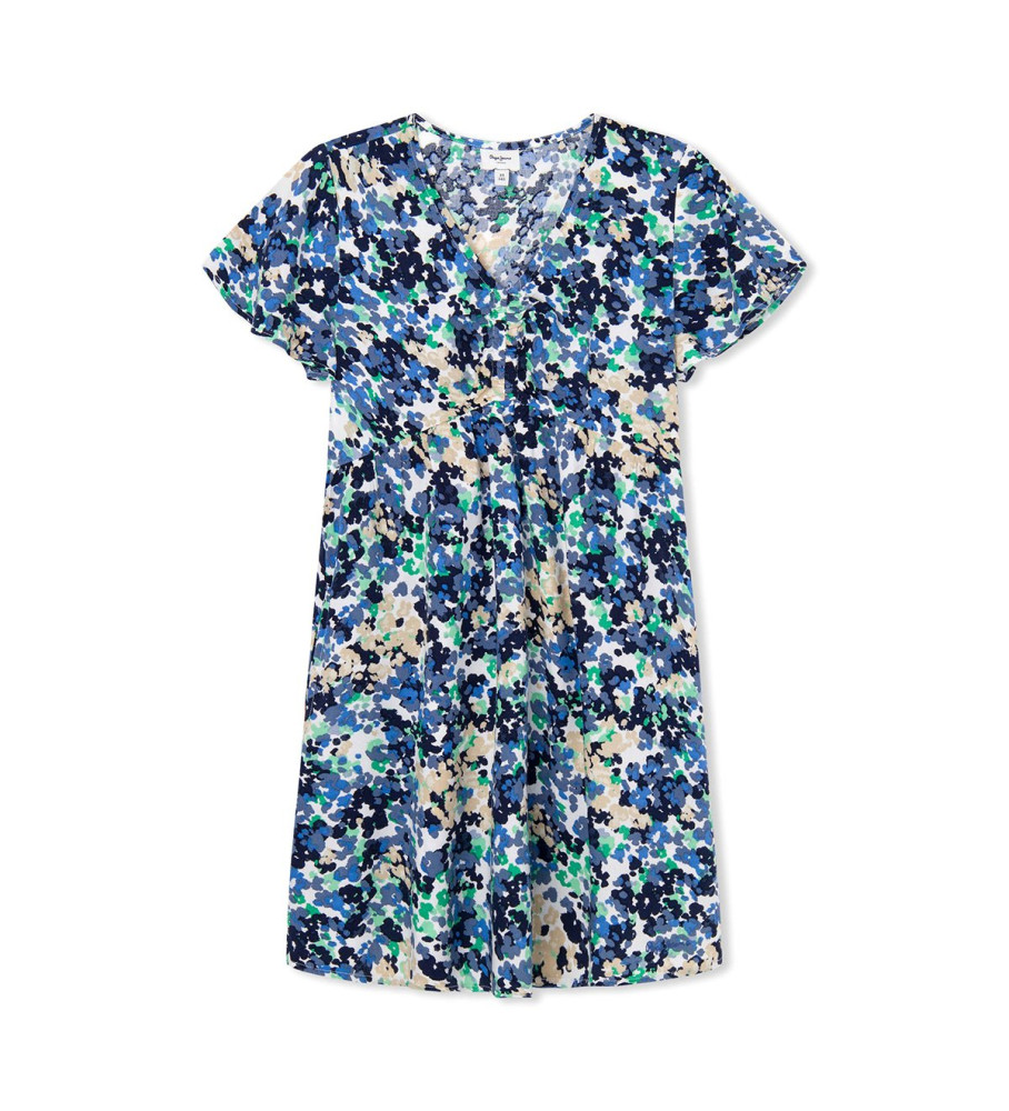 Pepe Jeans für Mädchen. PG951655 Odelia Kleid blau (12Años= 152cm), Lässig, Viskose, Kurzarm, Kinderbekleidung