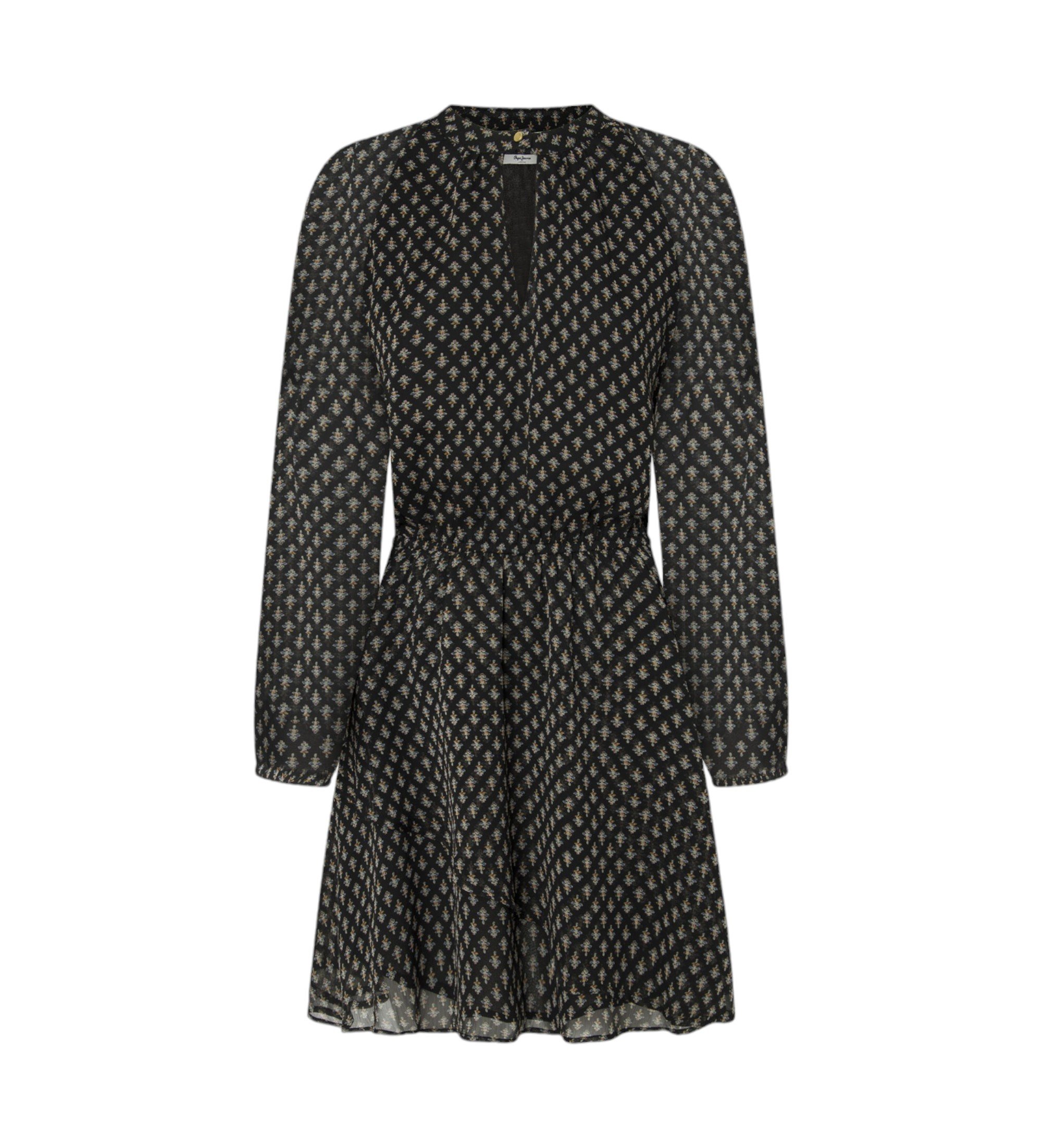 Pepe Jeans für Damen. PL953605 Salina Kleid schwarz (L), Lässig, Polyester, Langarm