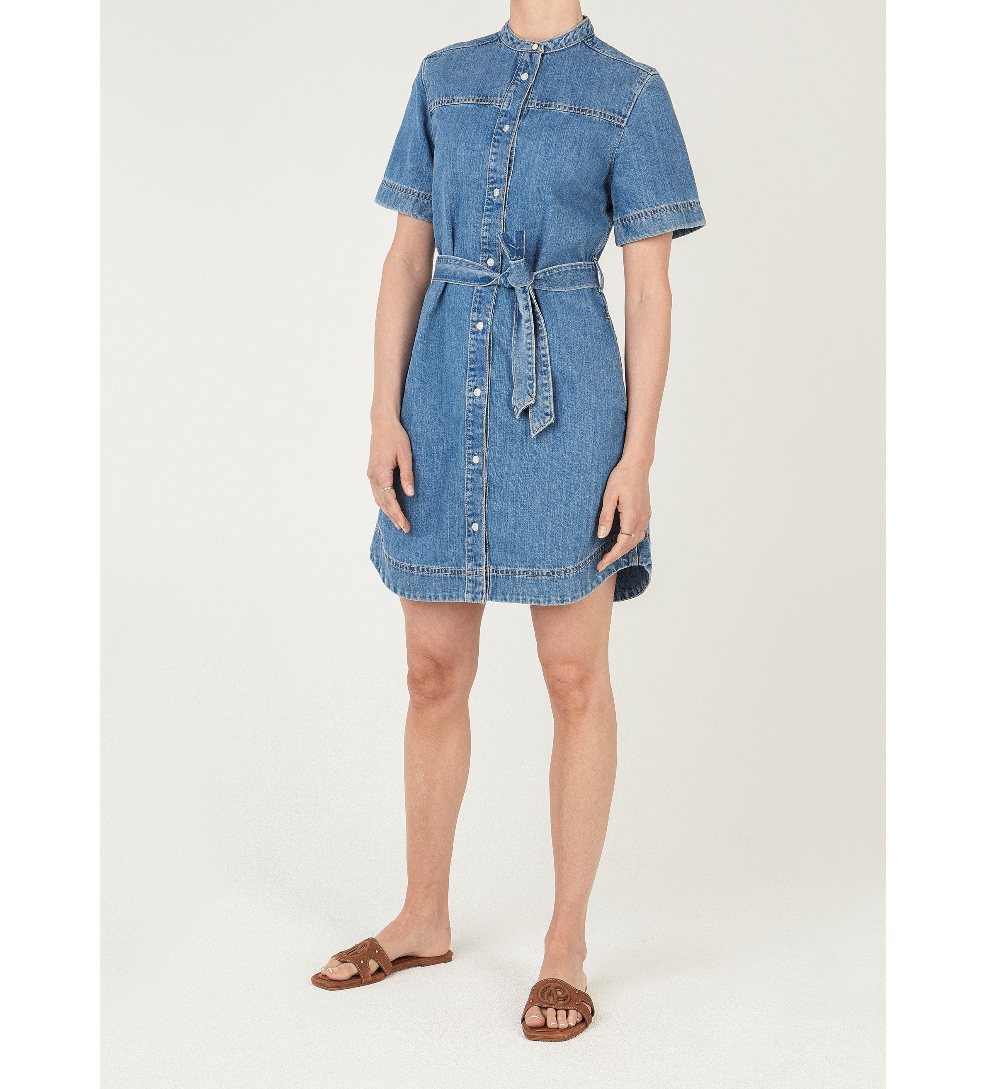 Pepe Jeans für Damen. PL95378473C0 Victoria Ss Denim Kleid (S), Blau, Lässig, Baumwolle, Kurzarm