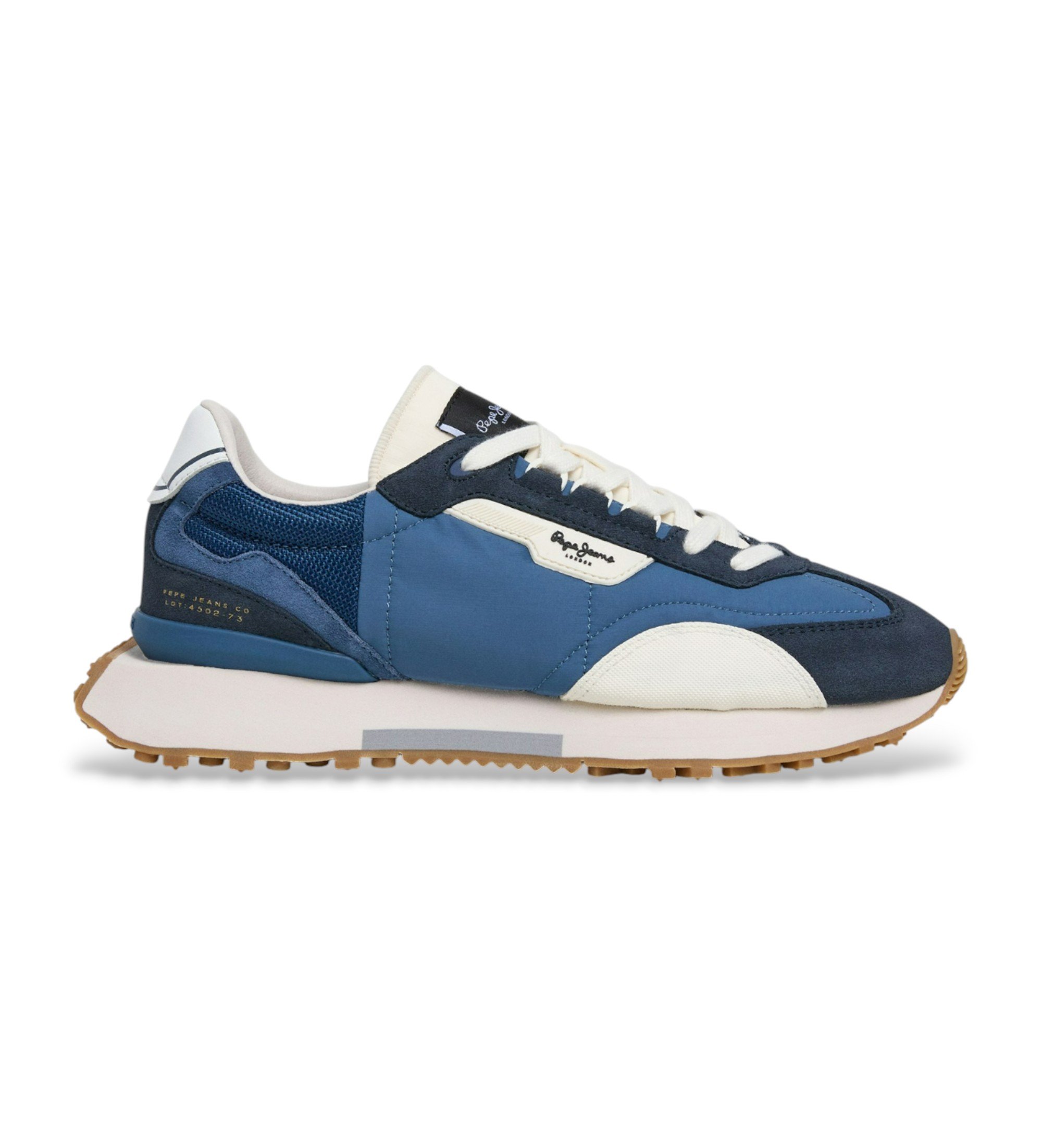 Pepe Jeans für Herren. PMS600023 Turnschuhe Archer Block blau (45), Stoff, Wohnung, Schnürsenkel, Lässig