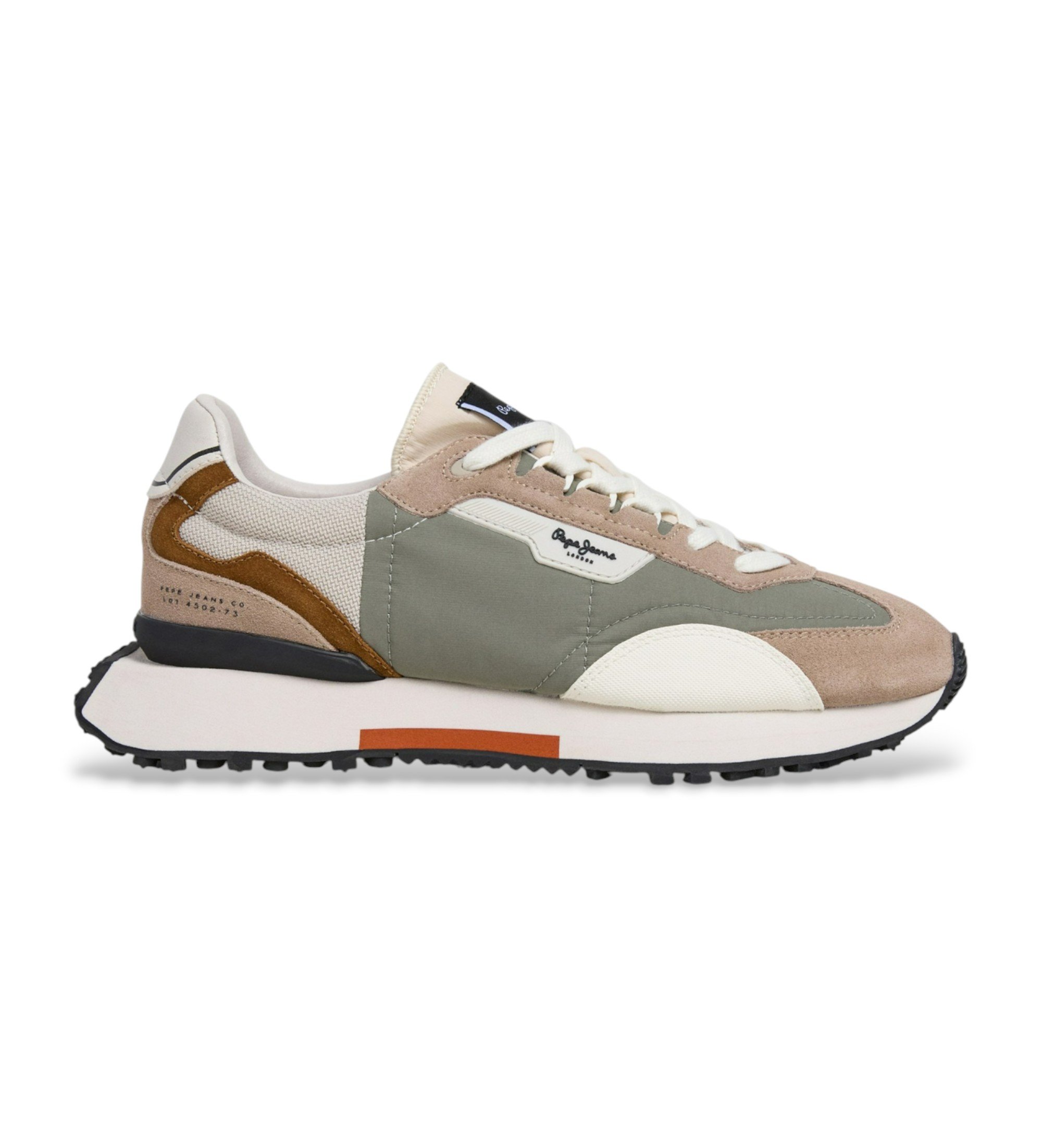 Pepe Jeans für Herren. PMS600023 Turnschuhe Archer Block beige (45), Stoff, Wohnung, Schnürsenkel, Lässig