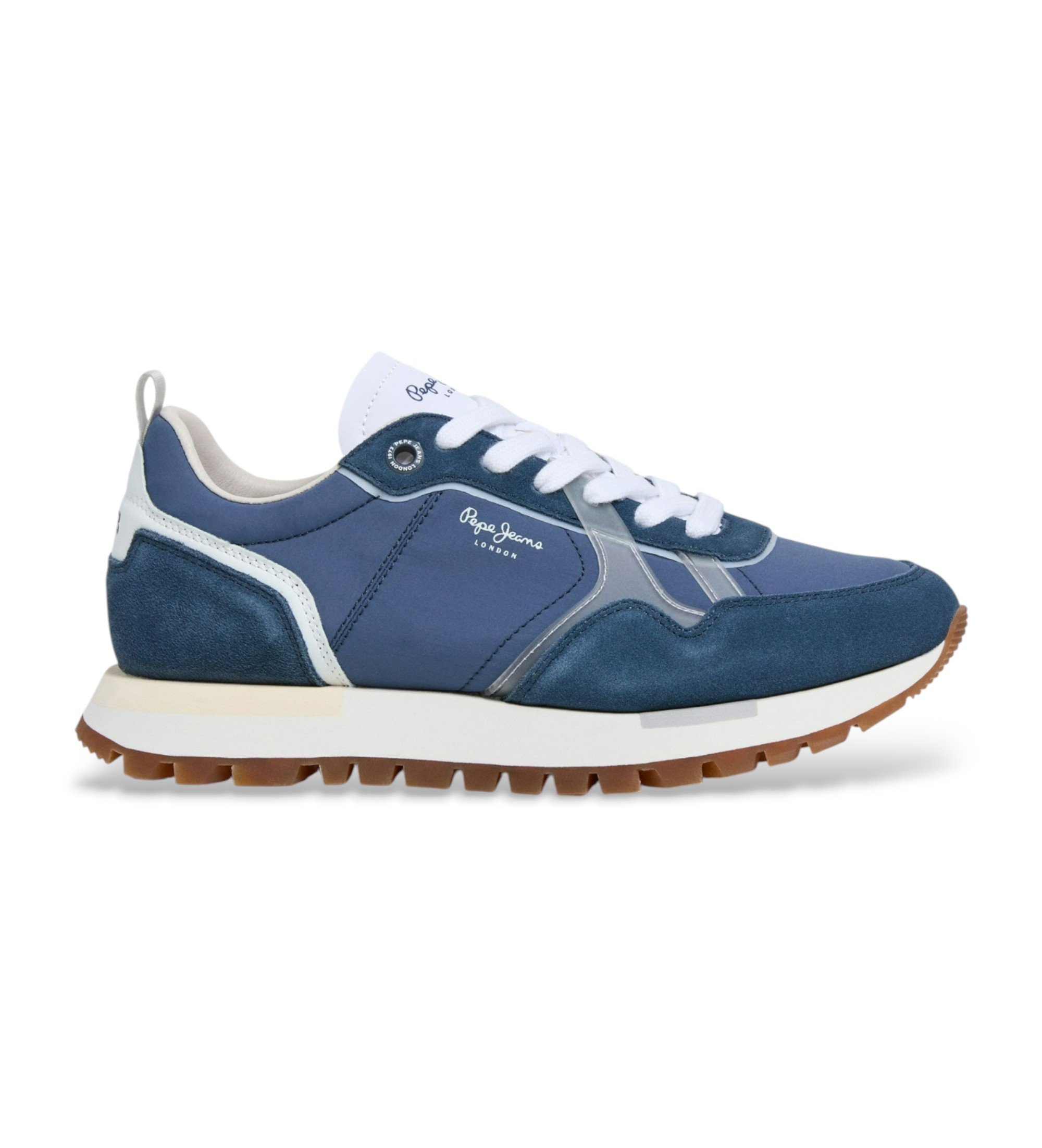 Pepe Jeans für Herren. PMS400035 Ari Road Schuhe blau (46), Stoff, Wohnung, Schnürsenkel, Lässig