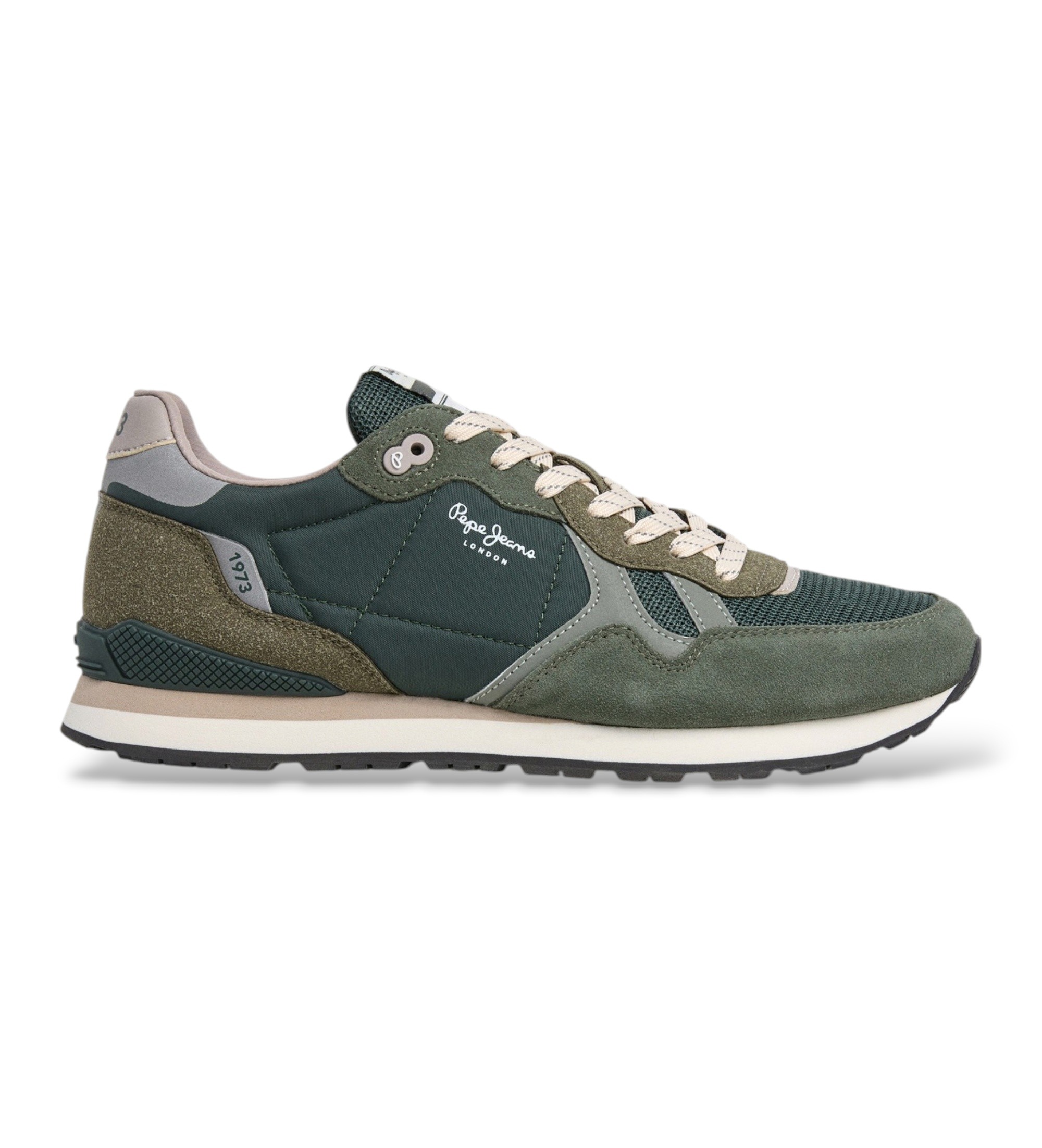 Pepe Jeansvoor mannen. PMS400050 Sneakers Brit League groen (43), Stof, Plat, Veters, Casual