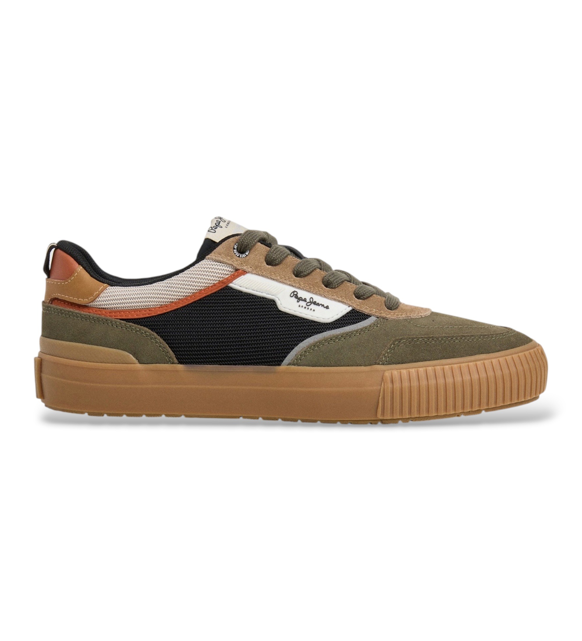 Pepe Jeansvoor mannen. PMS300033 Leren sneakers Nolan Essence groen (40), Plat, Suède, Veters, Casual