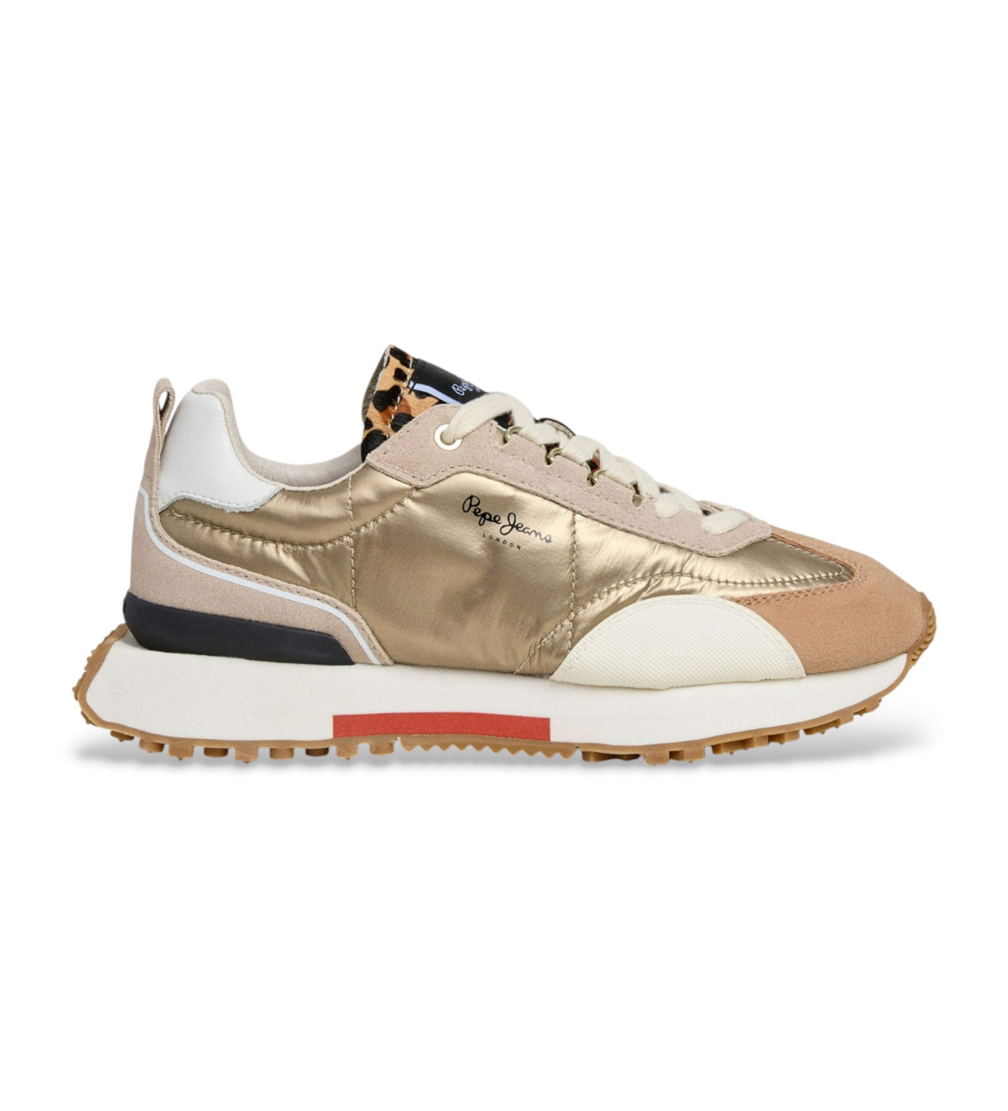 Pepe Jeans für Damen. PLS600039 Gold Fashion Turnschuhe (38), Wohnung, Schnürsenkel, Lässig