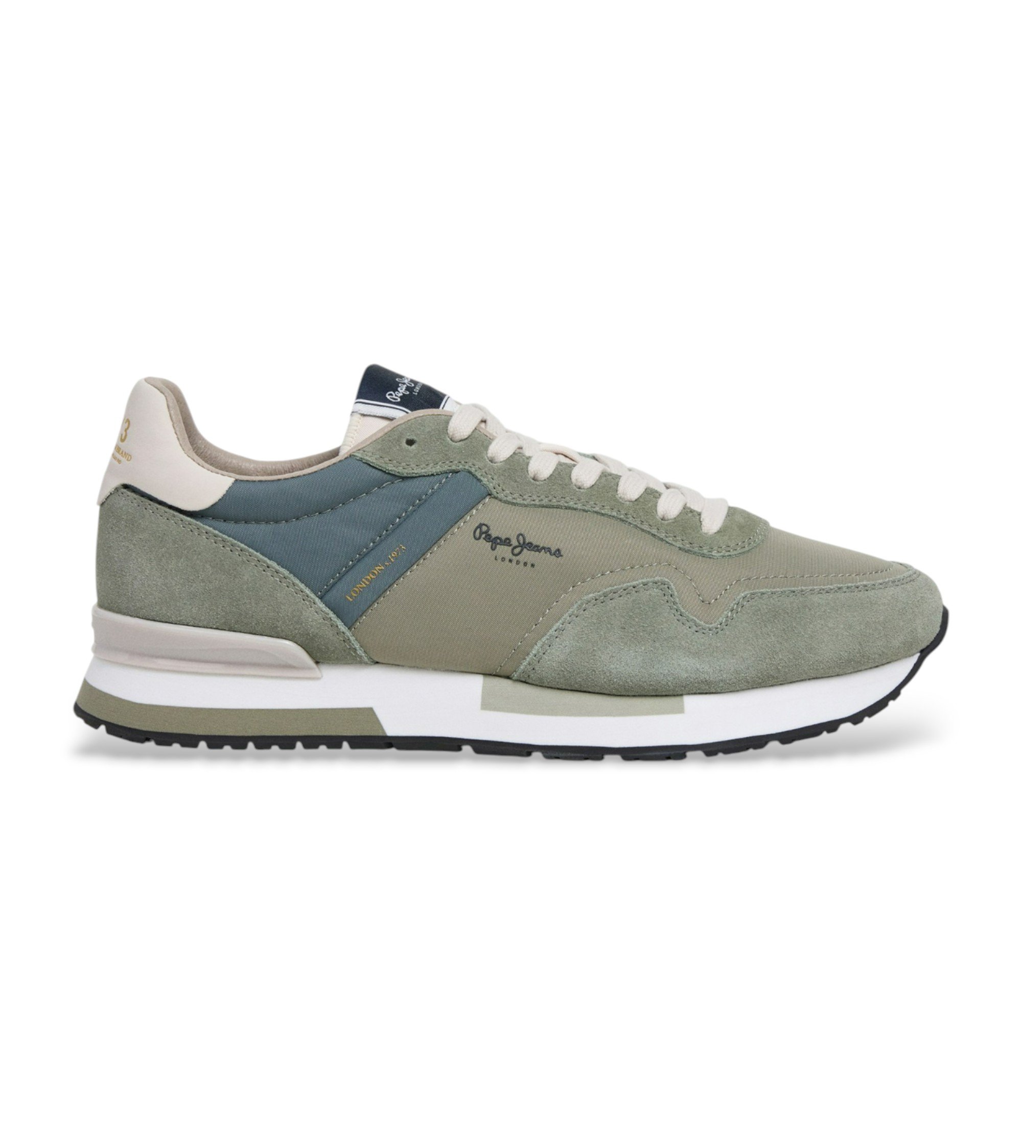 Pepe Jeans für Herren. PMS400037 Schuhe Hailon Basic grün (44), Stoff, Wohnung, Schnürsenkel, Lässig