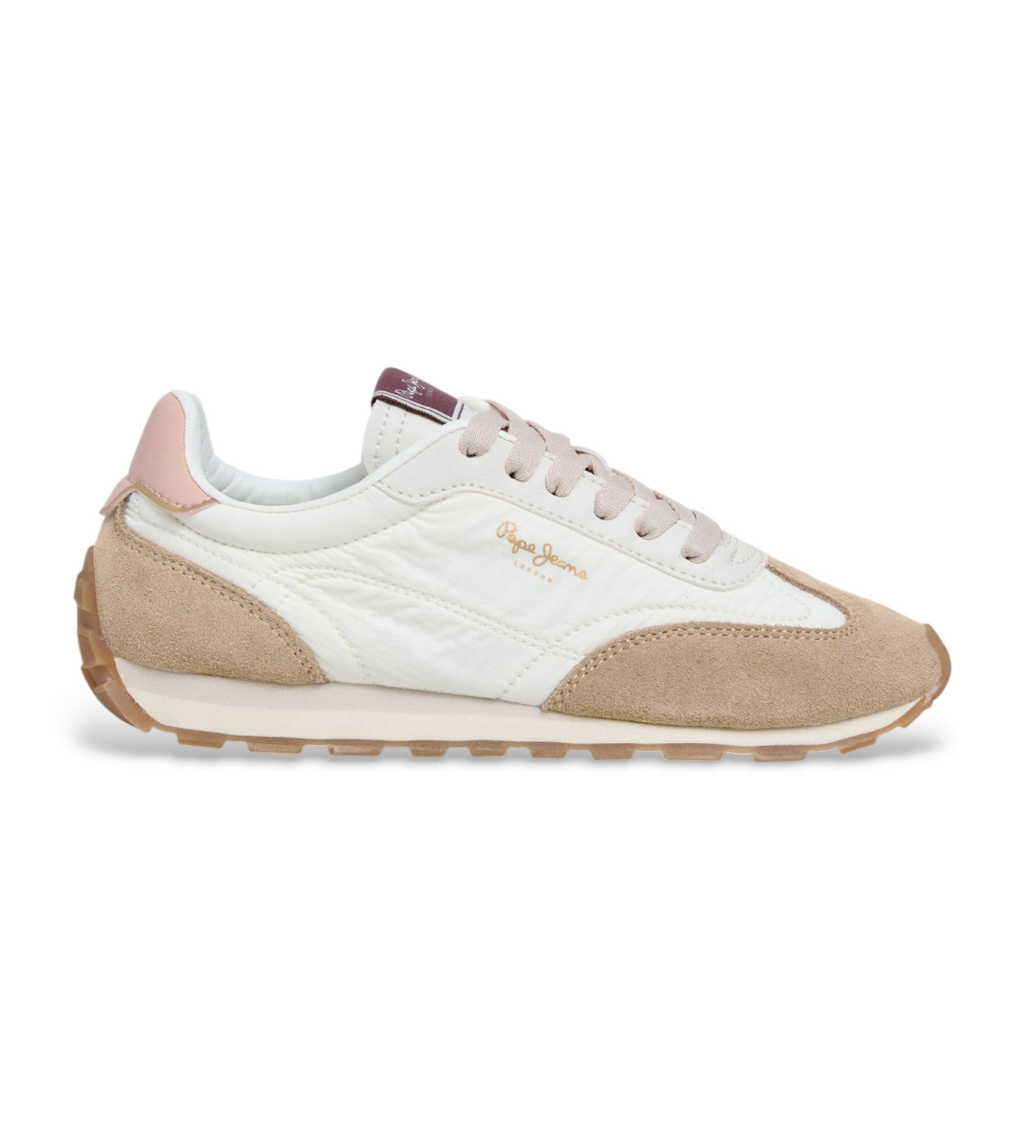 Pepe Jeans für Damen. PLS400030 Jane Subtle Sneakers weiß, beige (40), Wohnung, Schnürsenkel, Lässig