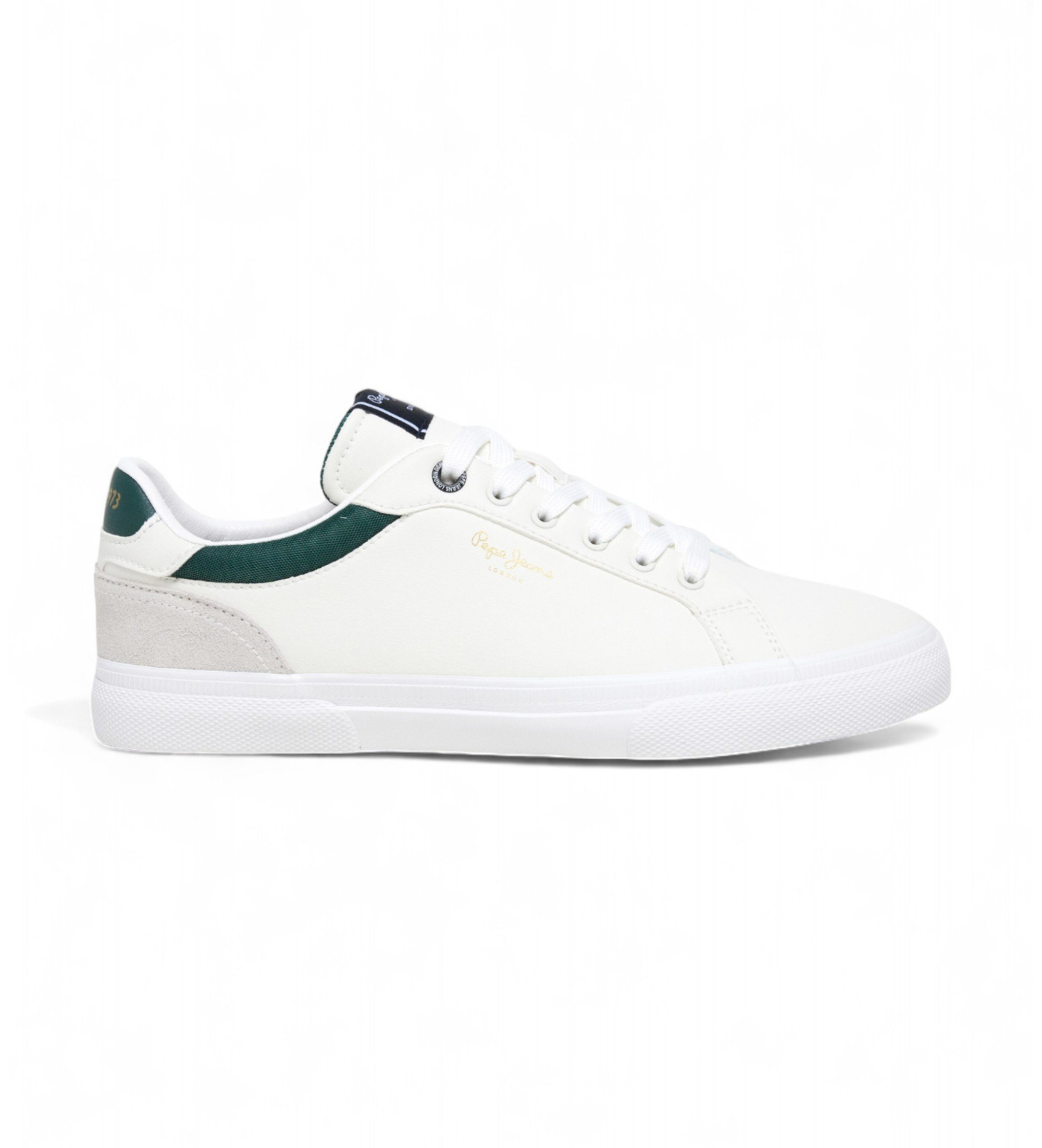 Pepe Jeans für Herren. PMS30839 Turnschuhe Kenton Court weiß (45), Wohnung, Schnürsenkel, Lässig, Baumwolle
