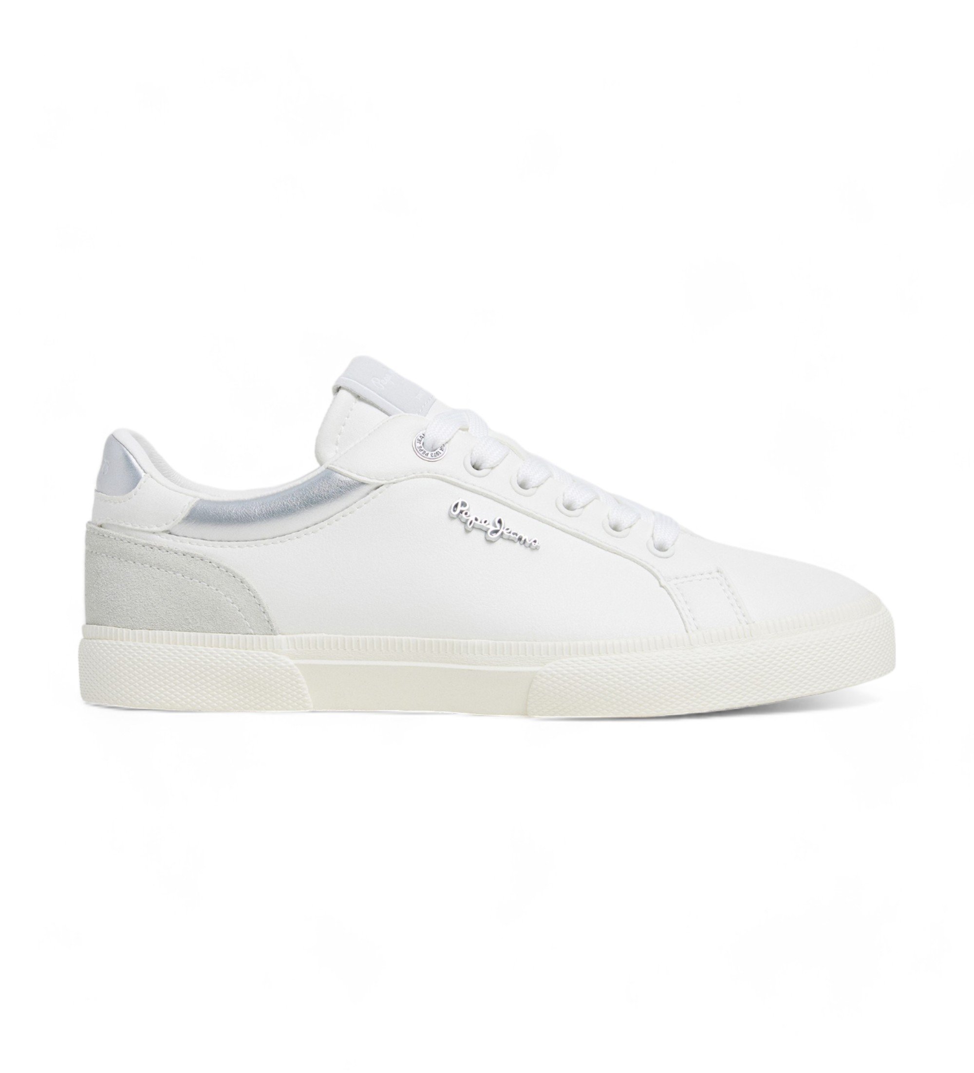 Pepe Jeans für Damen. PLS31588 Turnschuhe Kenton Court weiß (37), Wohnung, Schnürsenkel, Lässig