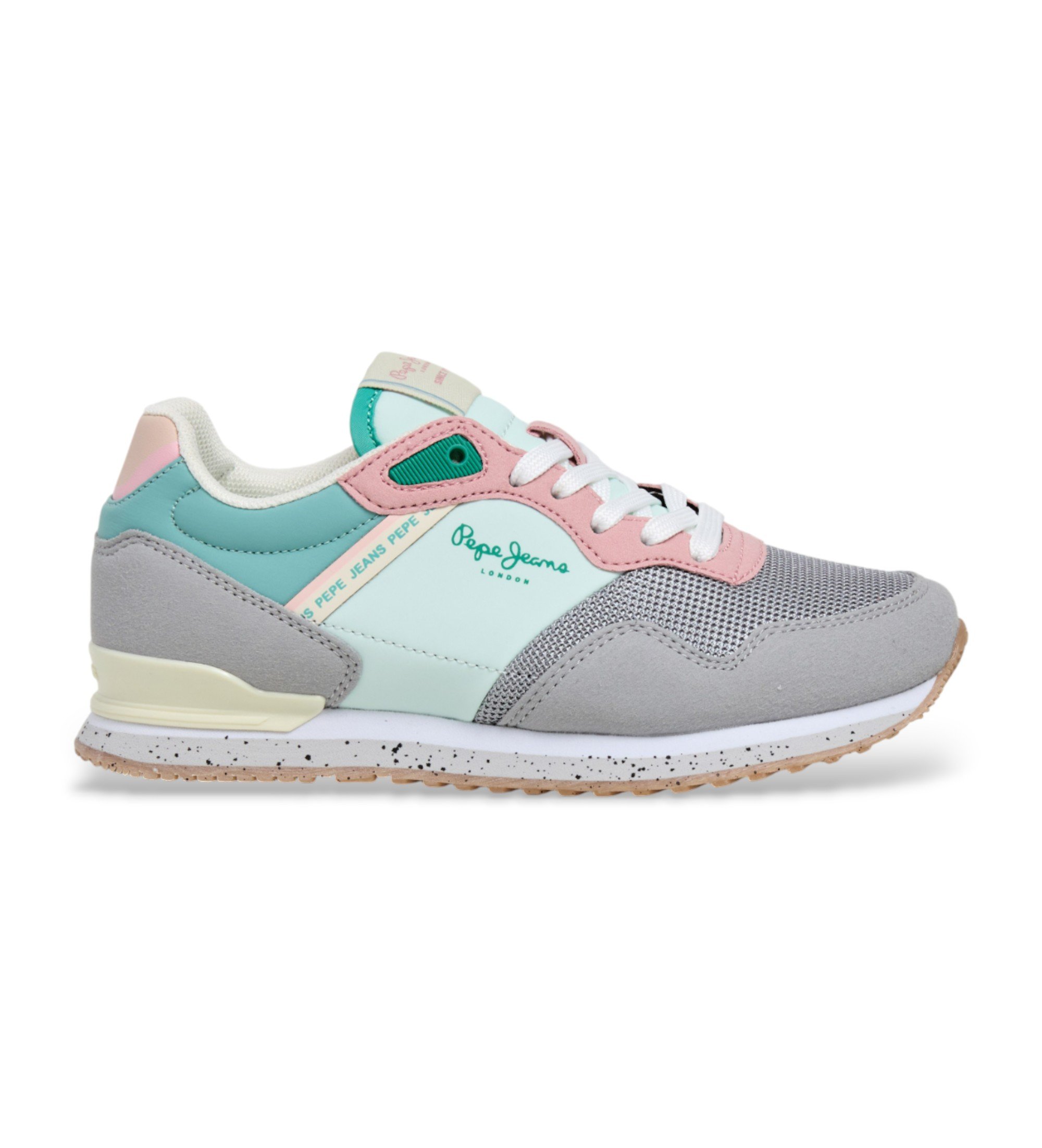 Pepe Jeans für Frauen/Mädchen. PGS400015 Turnschuhe London Bubble grau (38), Wohnung, Schnürsenkel, Lässig, Kinderbekleidung