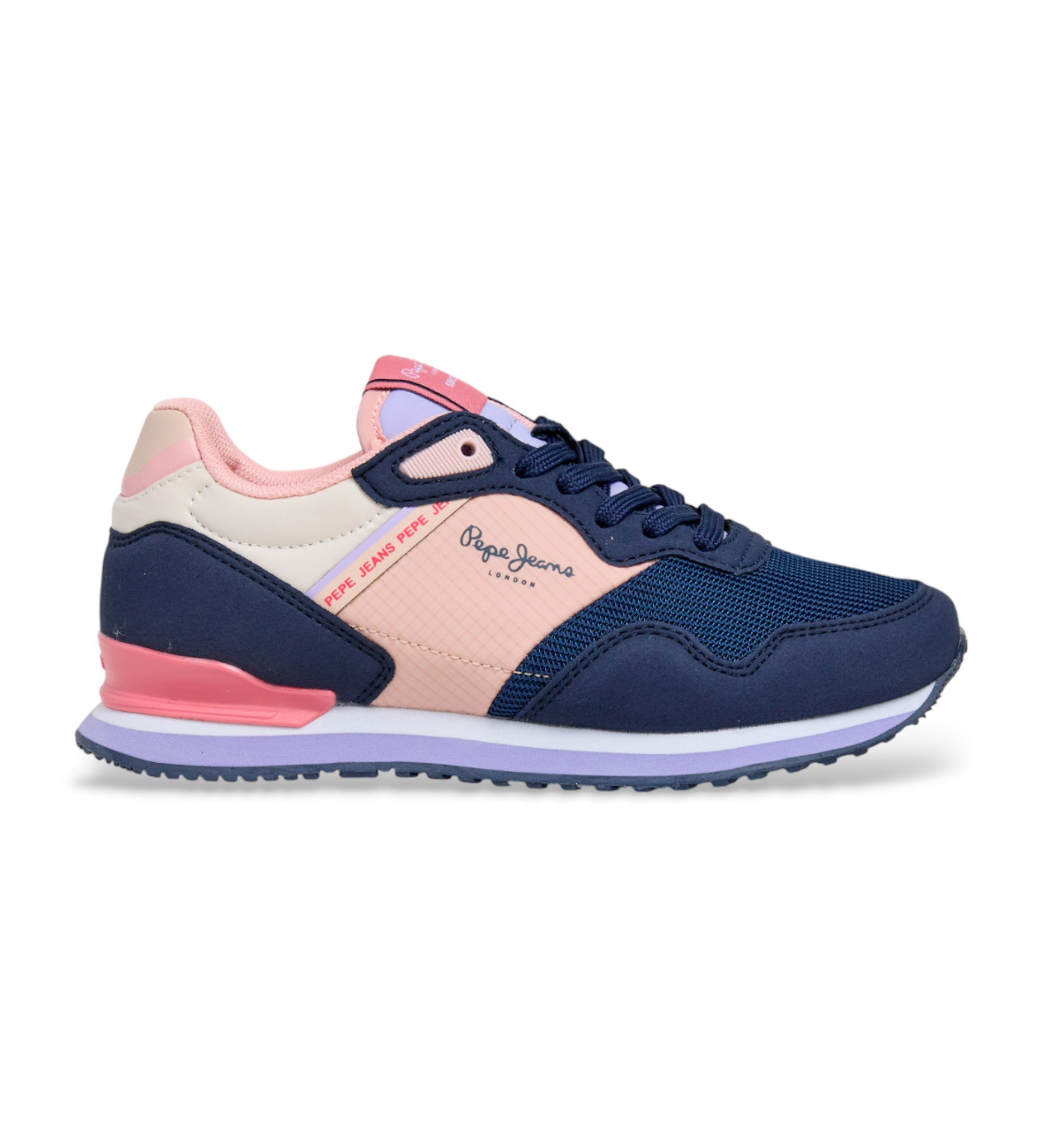 Pepe Jeans für Damen. PGS400016 London Day navy Turnschuhe (36), Wohnung, Schnürsenkel, Lässig, Marine