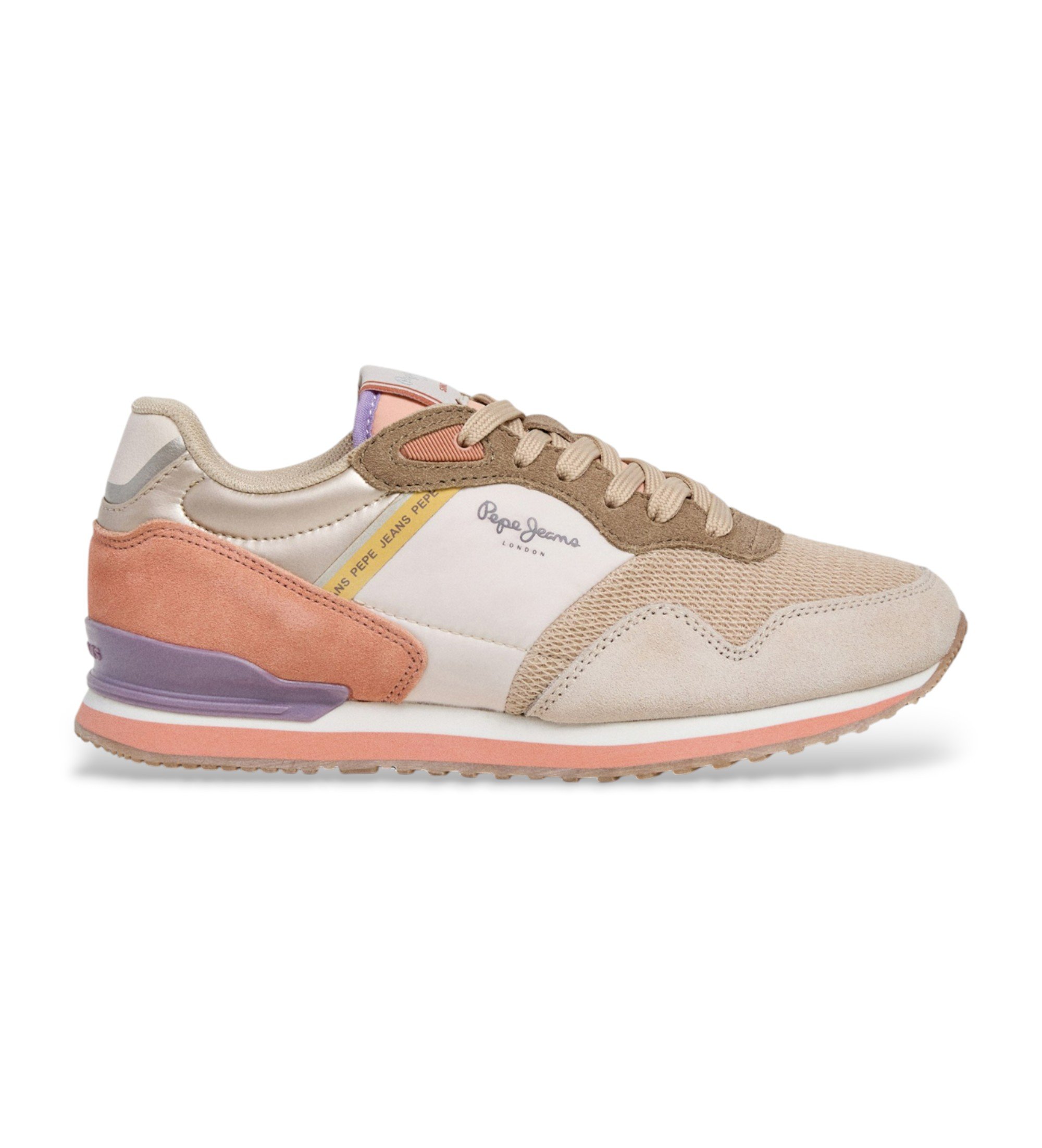 Pepe Jeans für Damen. PLS400025 London Sand mehrfarbige Hausschuhe (39), Wohnung, Schnürsenkel, Lässig