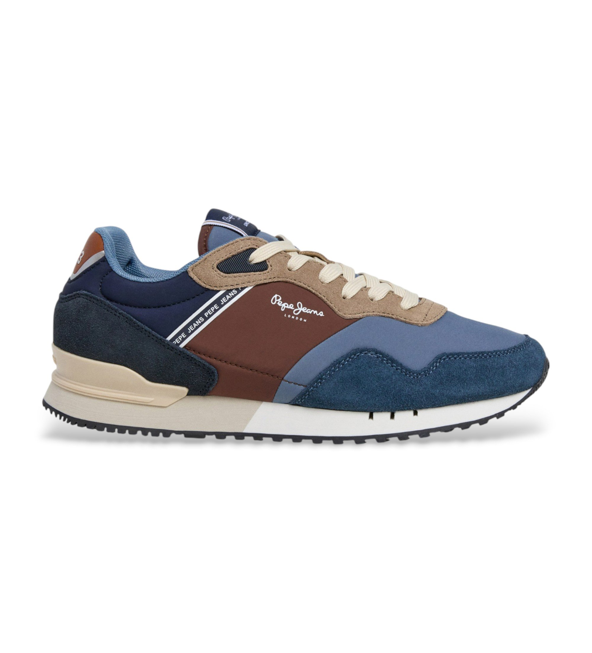 Pepe Jeans für Herren. PMS400030 Turnschuhe London Soft blau (42), Stoff, Wohnung, Schnürsenkel, Lässig