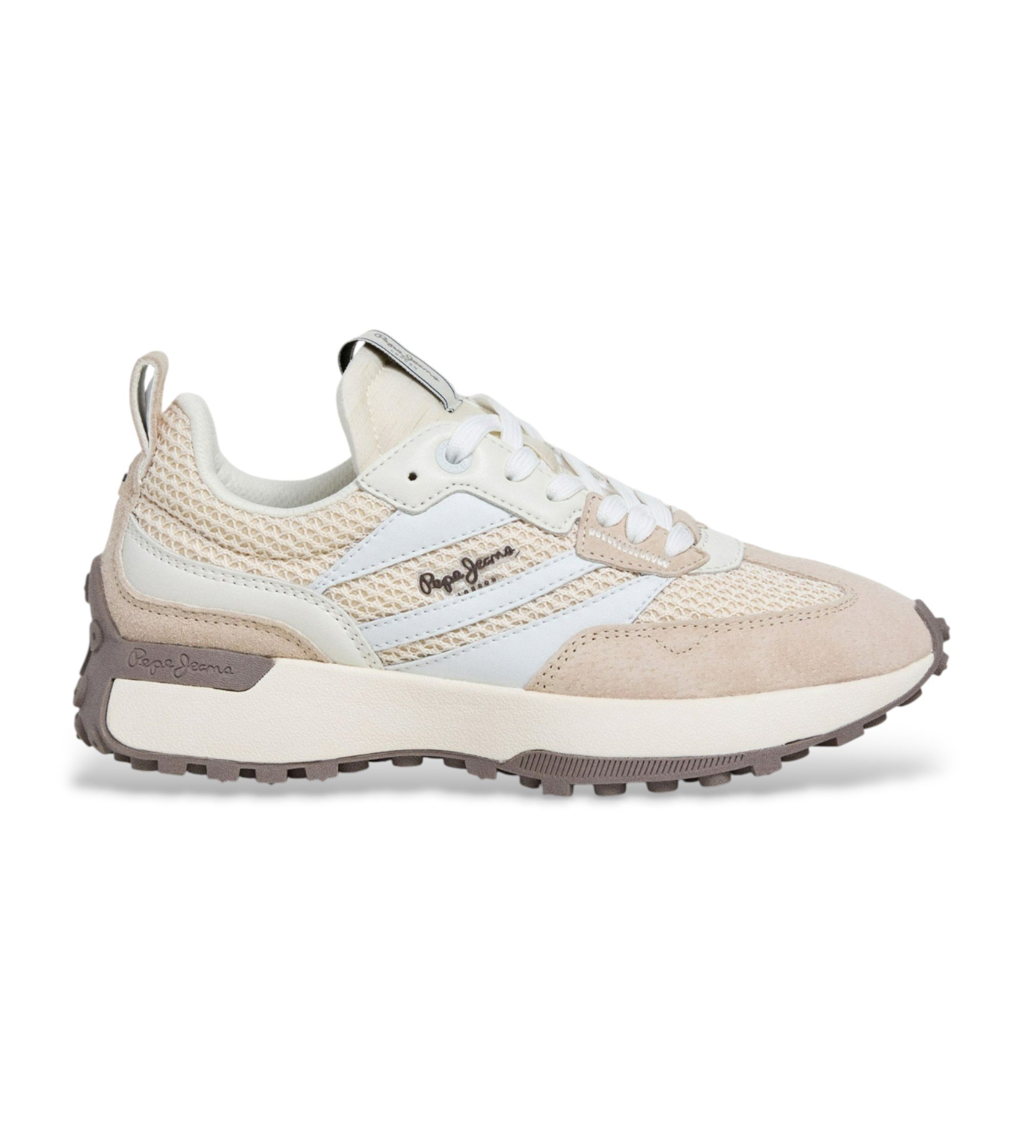 Pepe Jeans für Damen. PLS600046 Lucky Beige gestrickte Hausschuhe (36), Wohnung, Schnürsenkel, Lässig
