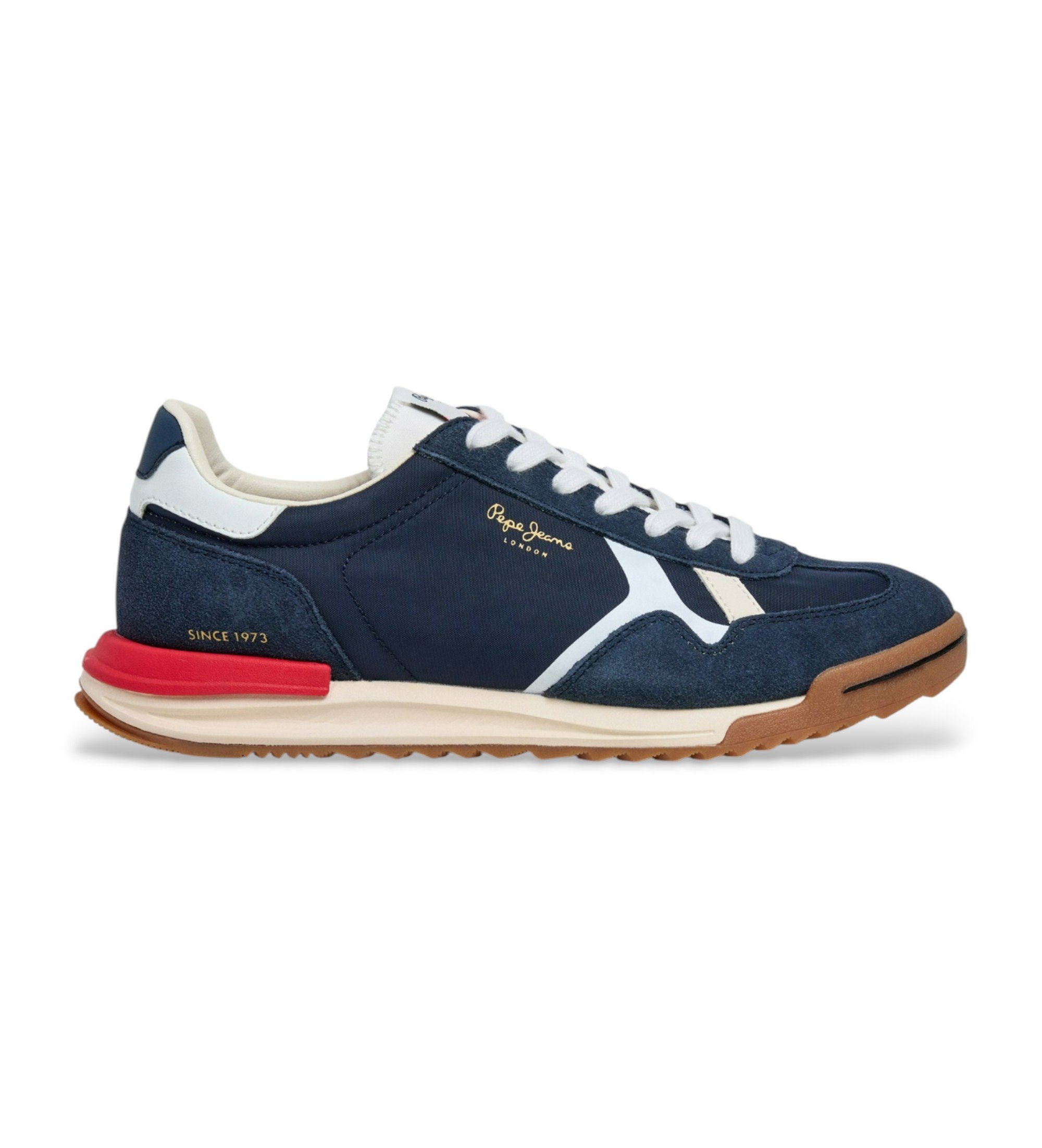 Pepe Jeans für Herren. PMS600026 Marvin Straßenschuhe navy (46), Blau, Stoff, Wohnung, Schnürsenkel, Lässig