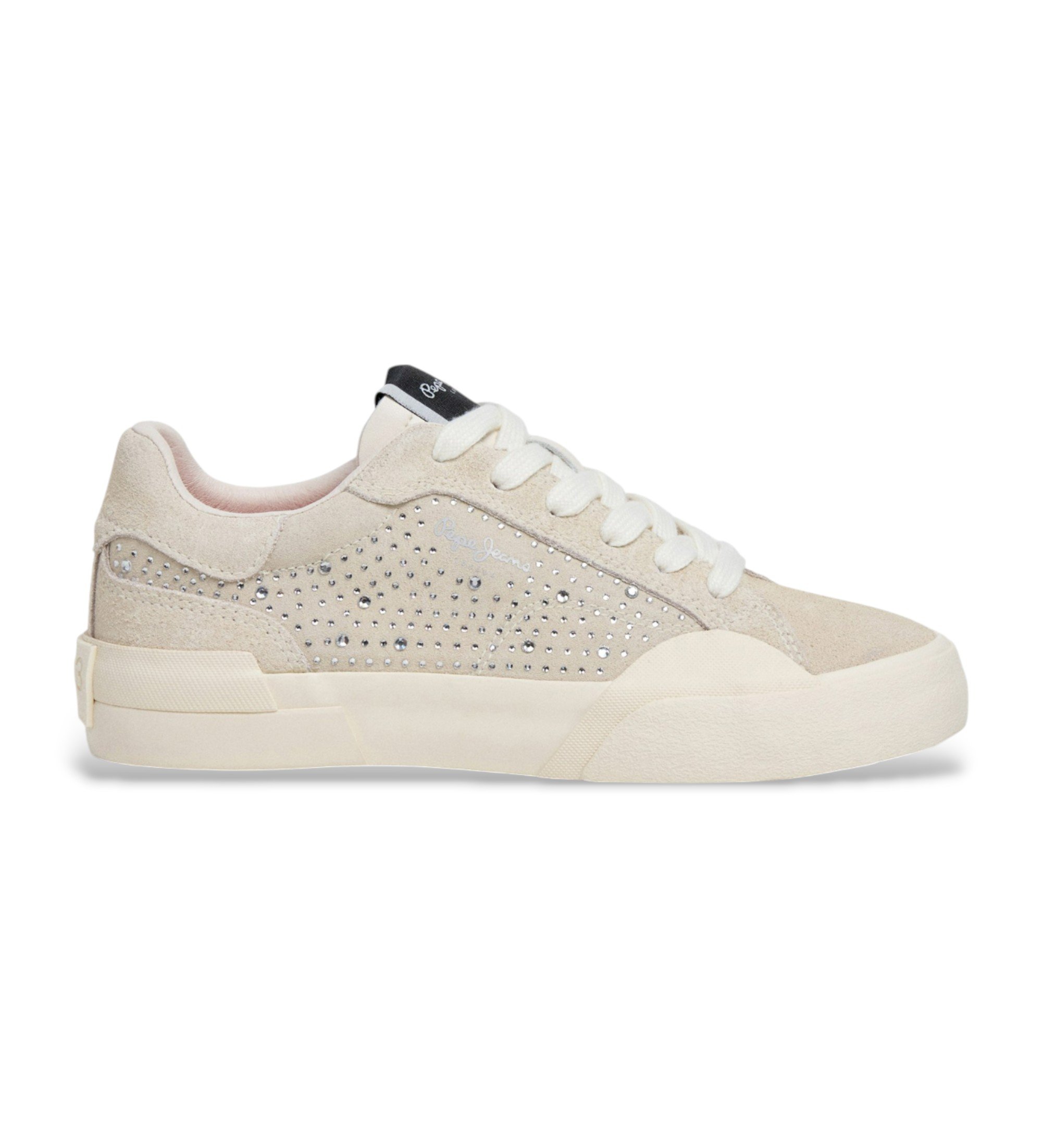 Pepe Jeans für Damen. PLS300011 Milan Shine graue Turnschuhe (37), Wohnung, Schnürsenkel, Lässig