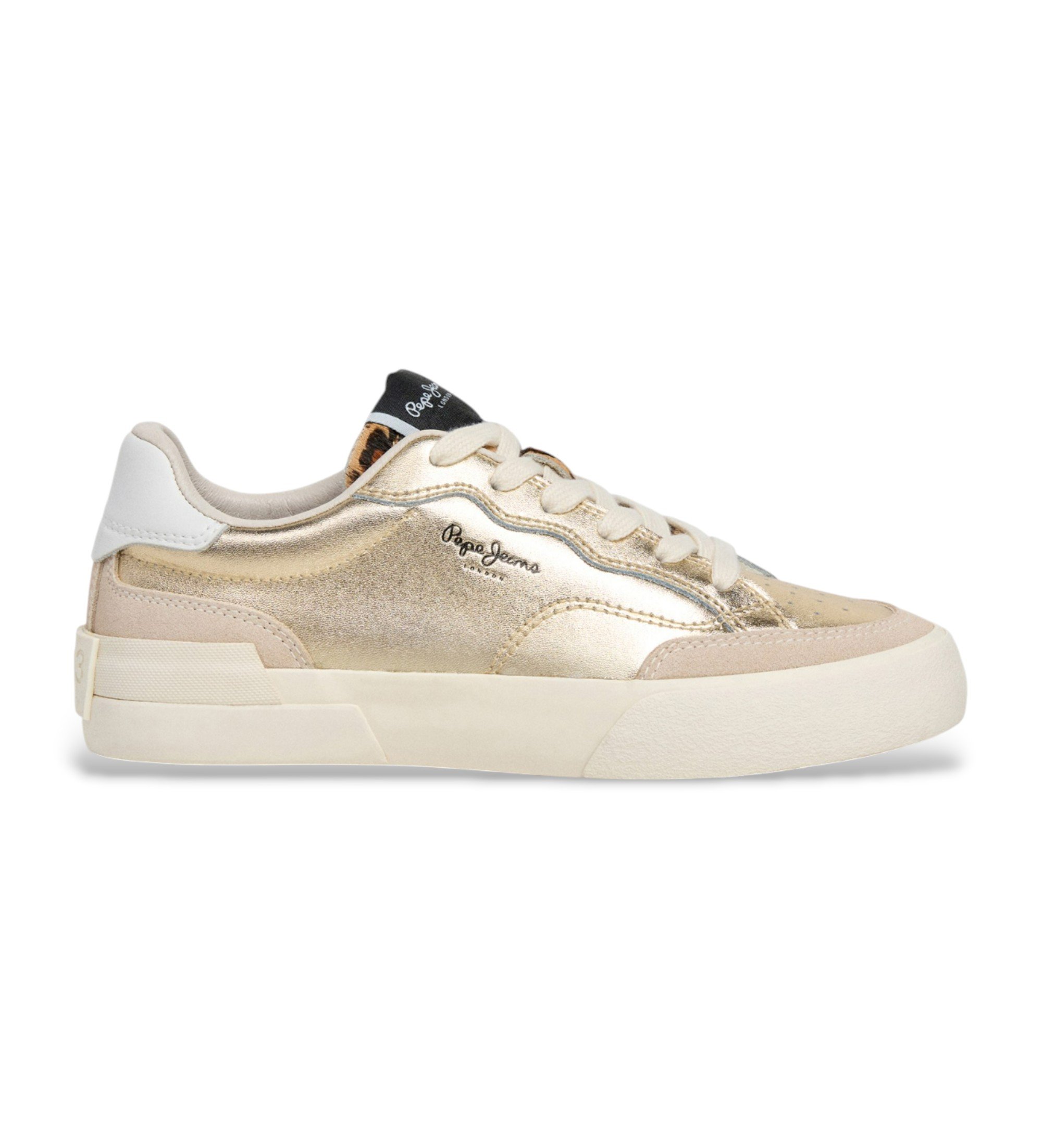 Pepe Jeans für Damen. PLS300012 Milanlow Goldpantoffeln (38), Wohnung, Schnürsenkel, Lässig