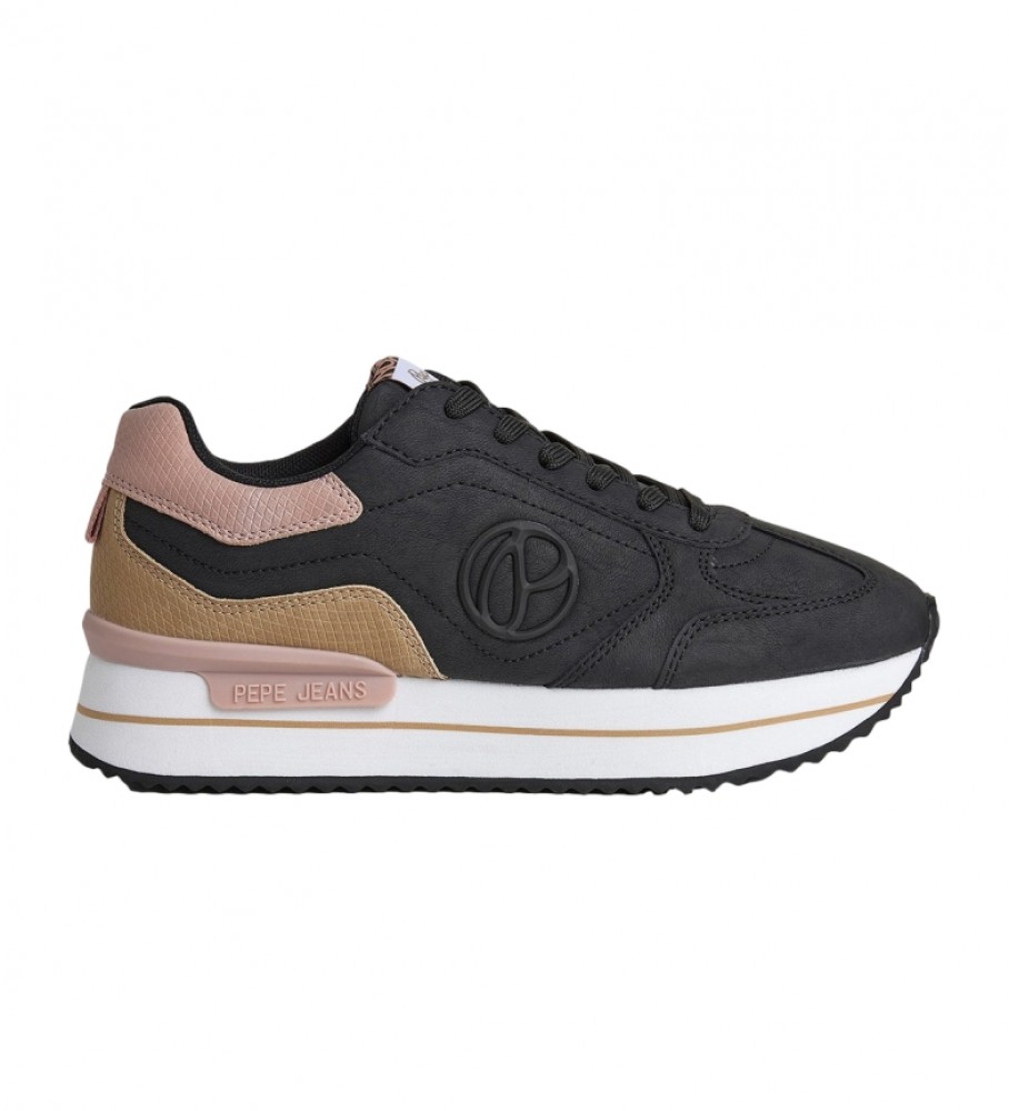 Pepe Jeans für Damen. PLS31514 Turnschuhe Rusper Minimal schwarz (40), 3 bis 5 cm, Schnürsenkel, Lässig