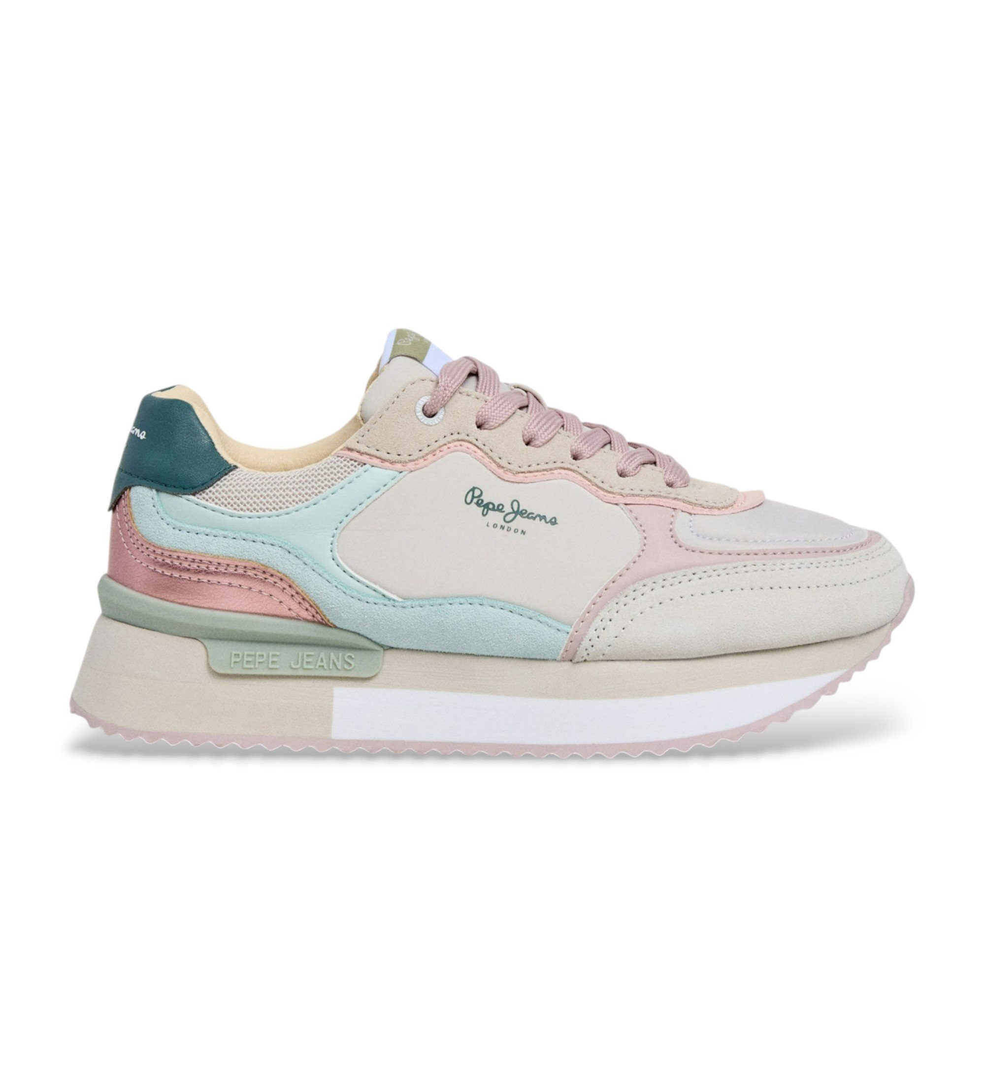 Pepe Jeans für Damen. PLS600041 Rusper Racer mehrfarbige Schuhe (39), Wohnung, Schnürsenkel, Lässig