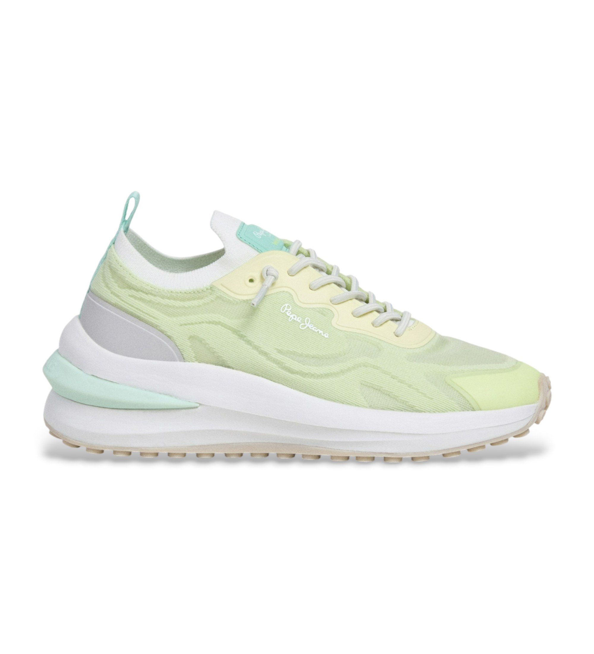 Pepe Jeans für Damen. PLS600052 Schuhe Winslow Fresh gelb (37), Wohnung, Schnürsenkel, Lässig, Grün