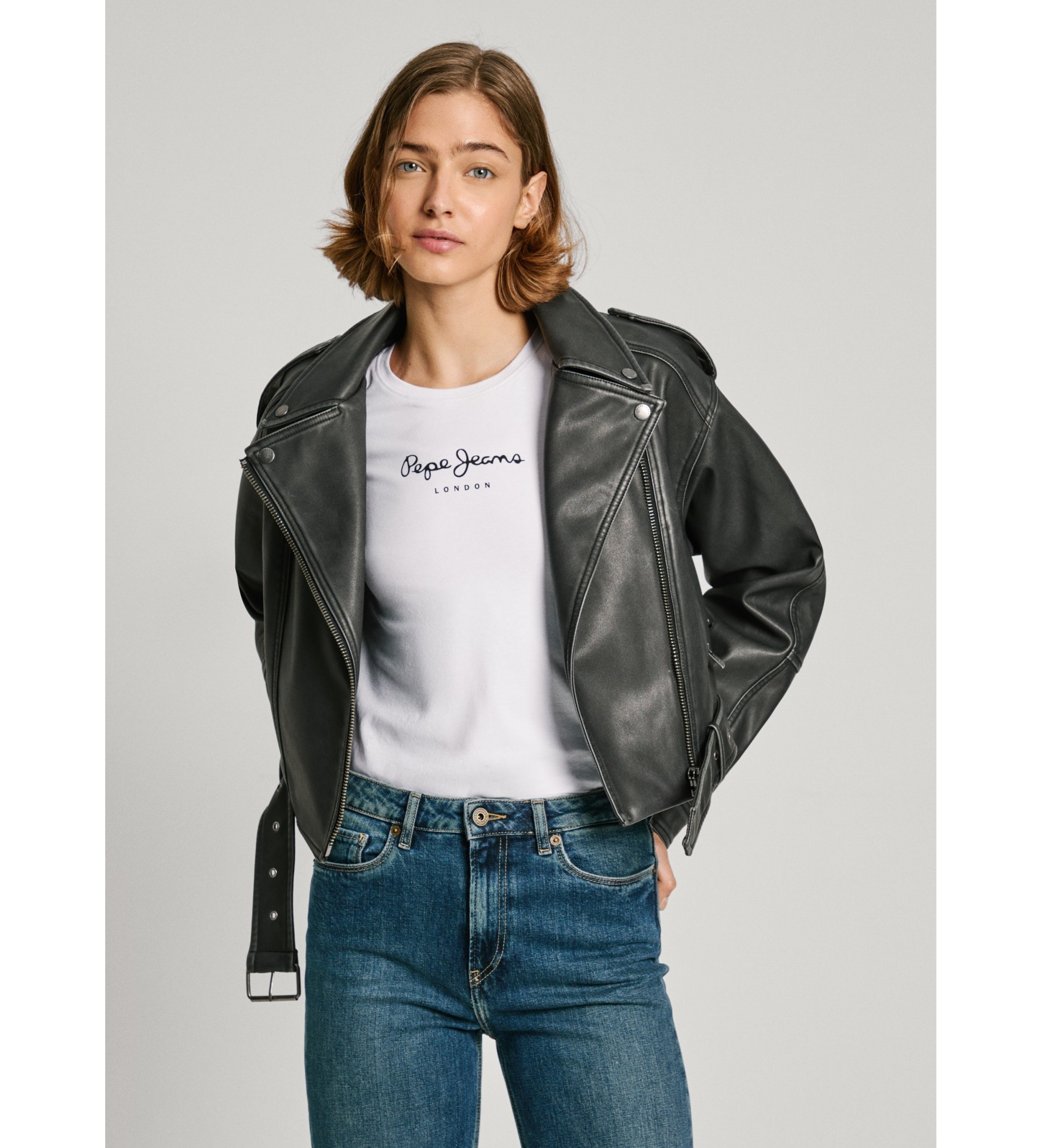 Pepe Jeans für Damen. PL402422 Amalia Jacke schwarz (L), Lässig, Polyester