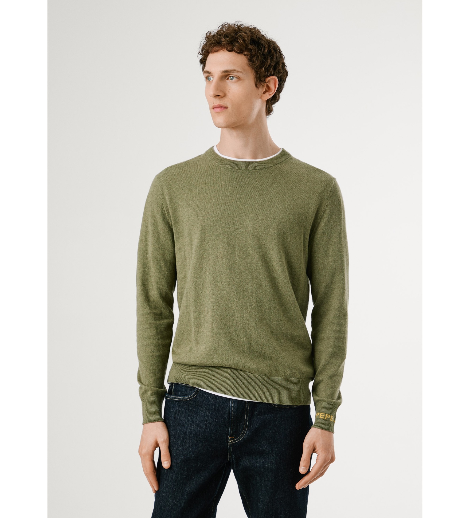 Pepe Jeans für Herren. PM7000013 Andre grüner Pullover (S), Lässig, Baumwolle