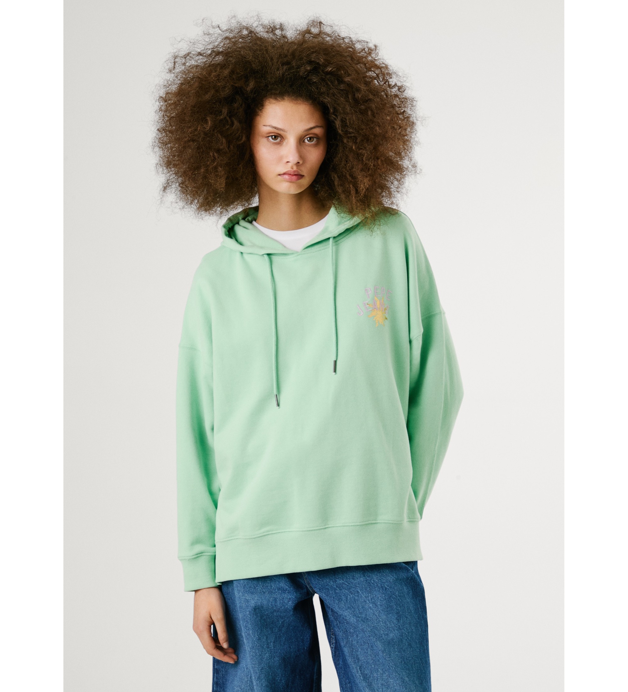 Pepe Jeans für Damen. PL581526 Sweatshirt Angy grün (M), Lässig, Baumwolle