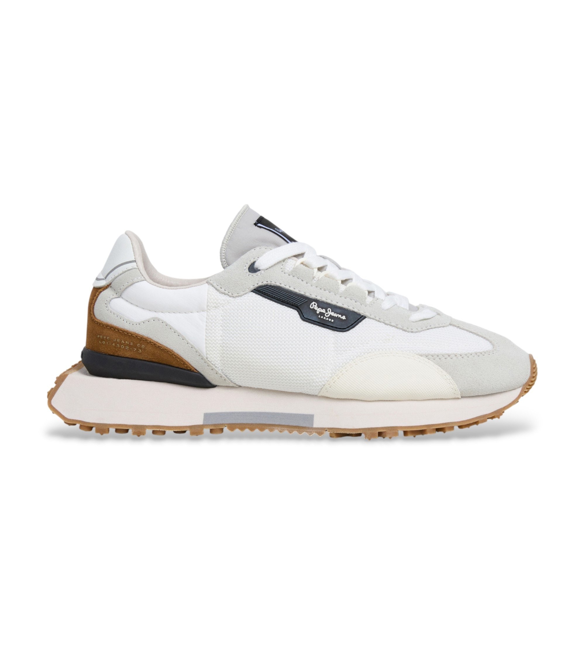 Pepe Jeans für Herren. PMS600024 Turnschuhe Archer Mesh weiß (44), Wohnung, Schnürsenkel, Lässig