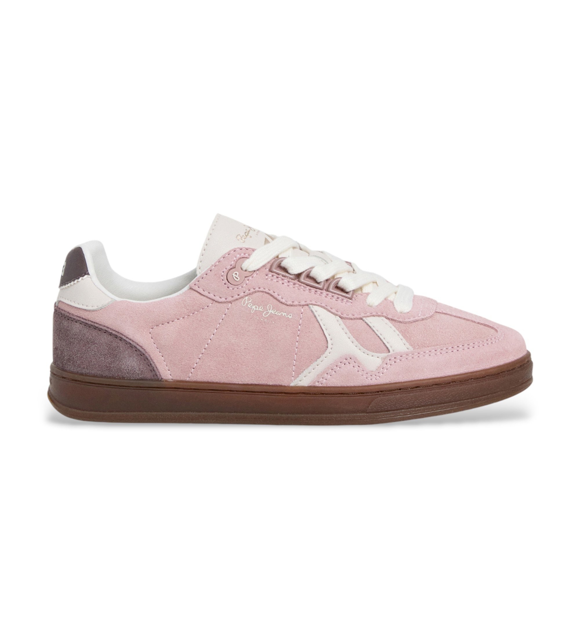 Pepe Jeans für Damen. PLS000019 Ball Colors Leder Turnschuhe rosa (37), Wohnung, Schnürsenkel, Lässig