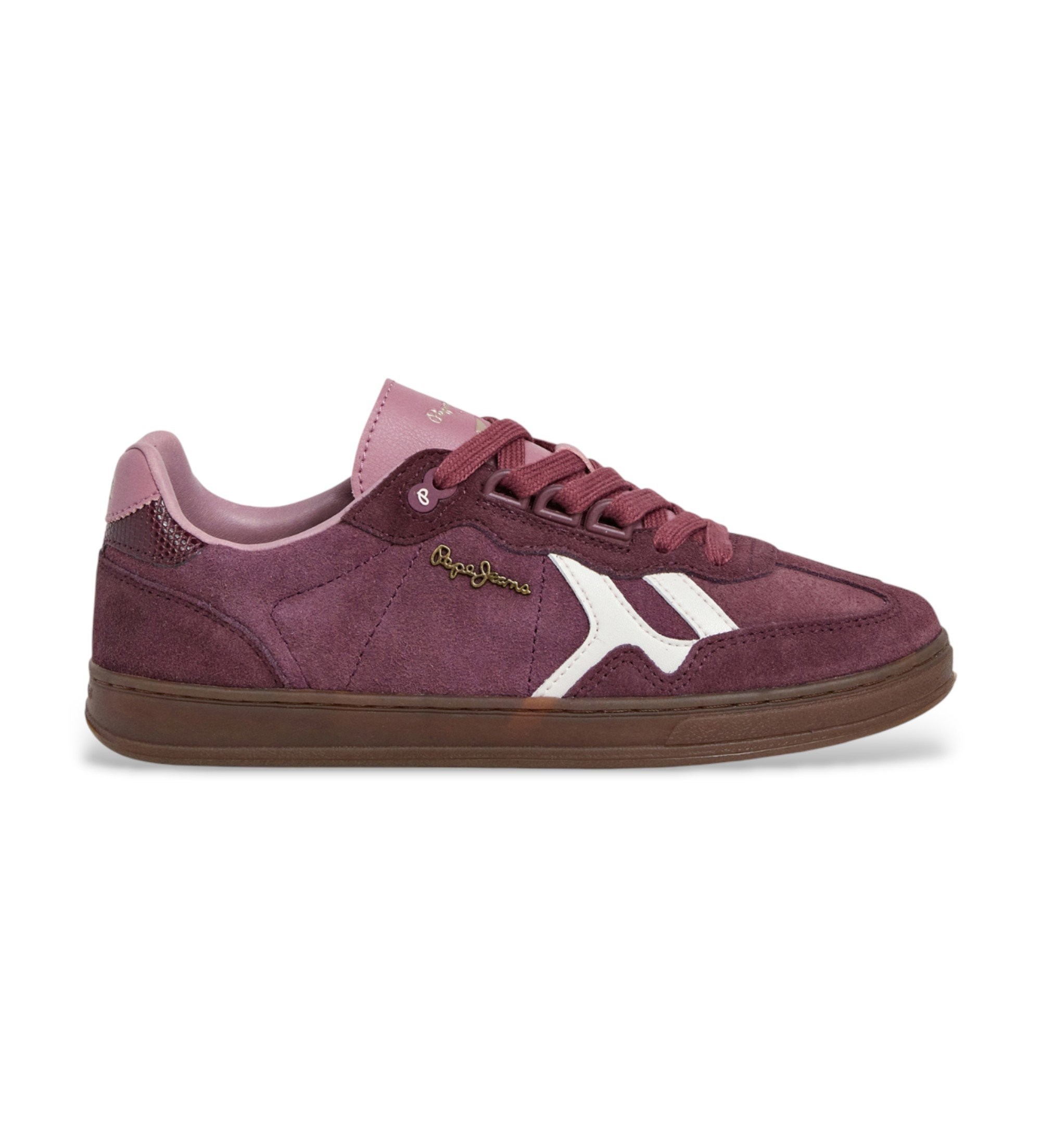 Pepe Jeans für Damen. PLS000018 Leder Turnschuhe Ball Elegant Flieder (36), Wohnung, Schnürsenkel, Lässig