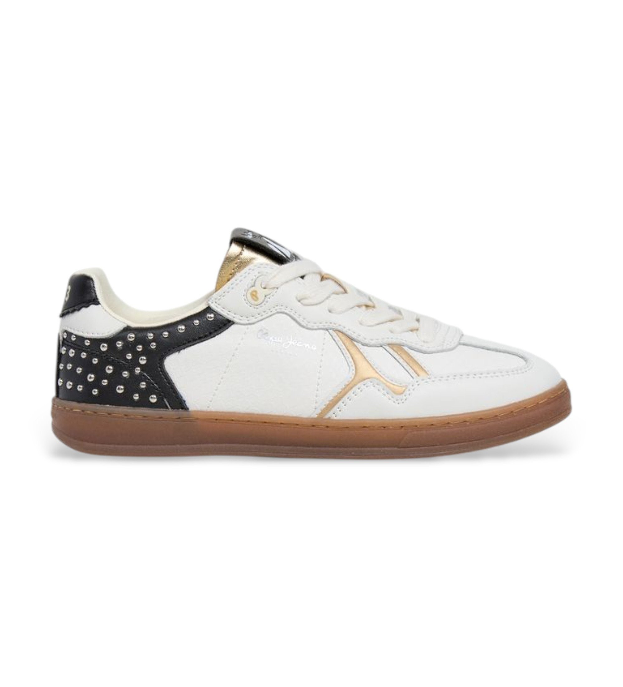 Pepe Jeans für Damen. PLS000024 Ball Log Leder Turnschuhe weiß (38), Wohnung, Schnürsenkel, Lässig
