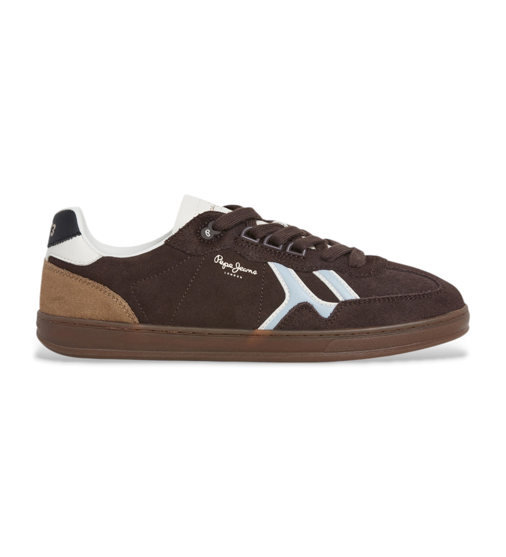 Pepe Jeans für Herren. PMS000009 Ball Mix Leder Sneakers braun (43), Wohnung, Schnürsenkel, Lässig