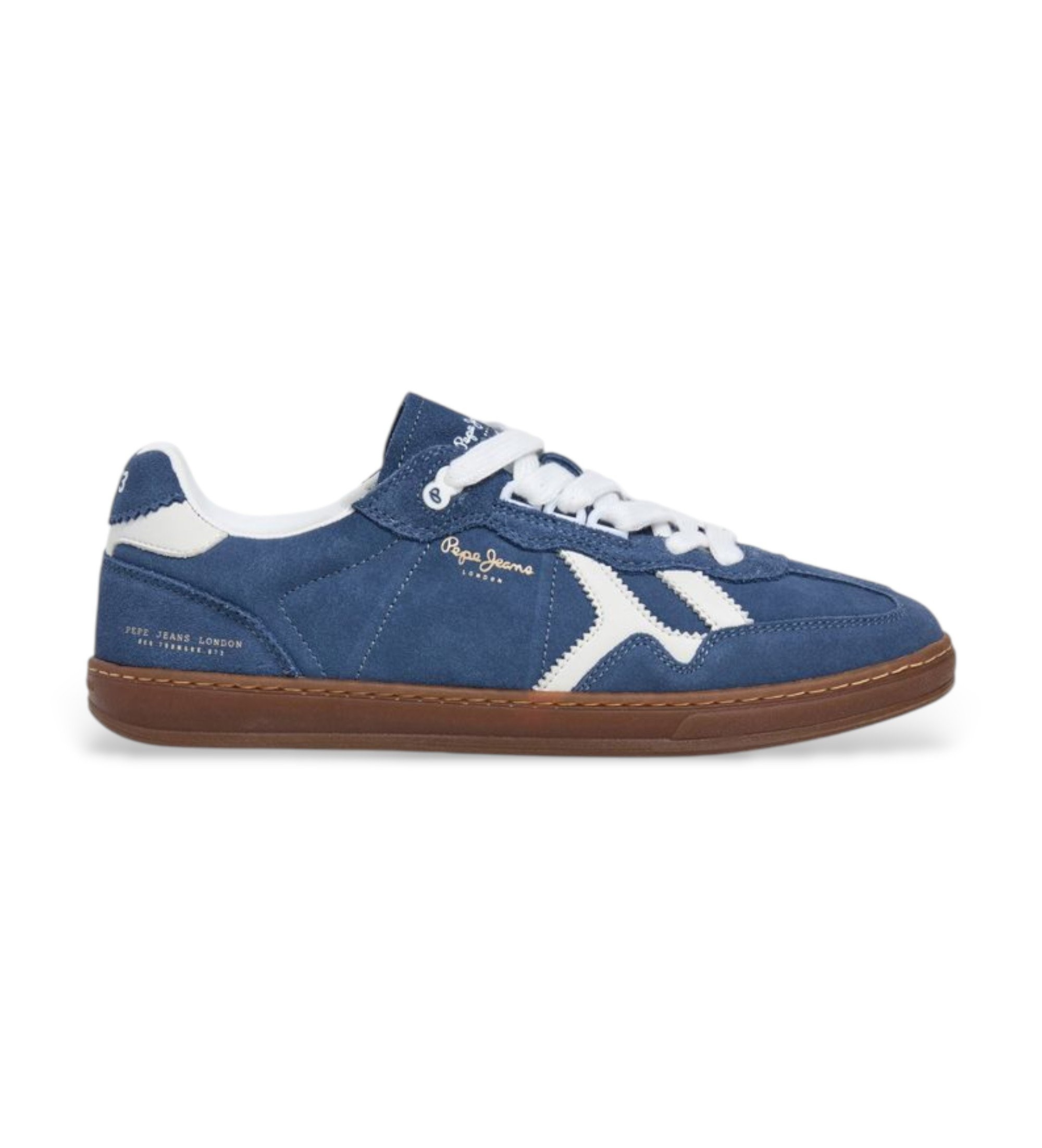 Pepe Jeans für Herren. PMS000031 Ball Retro Leder Turnschuhe navy (44), Wohnung, Schnürsenkel, Lässig, Marine