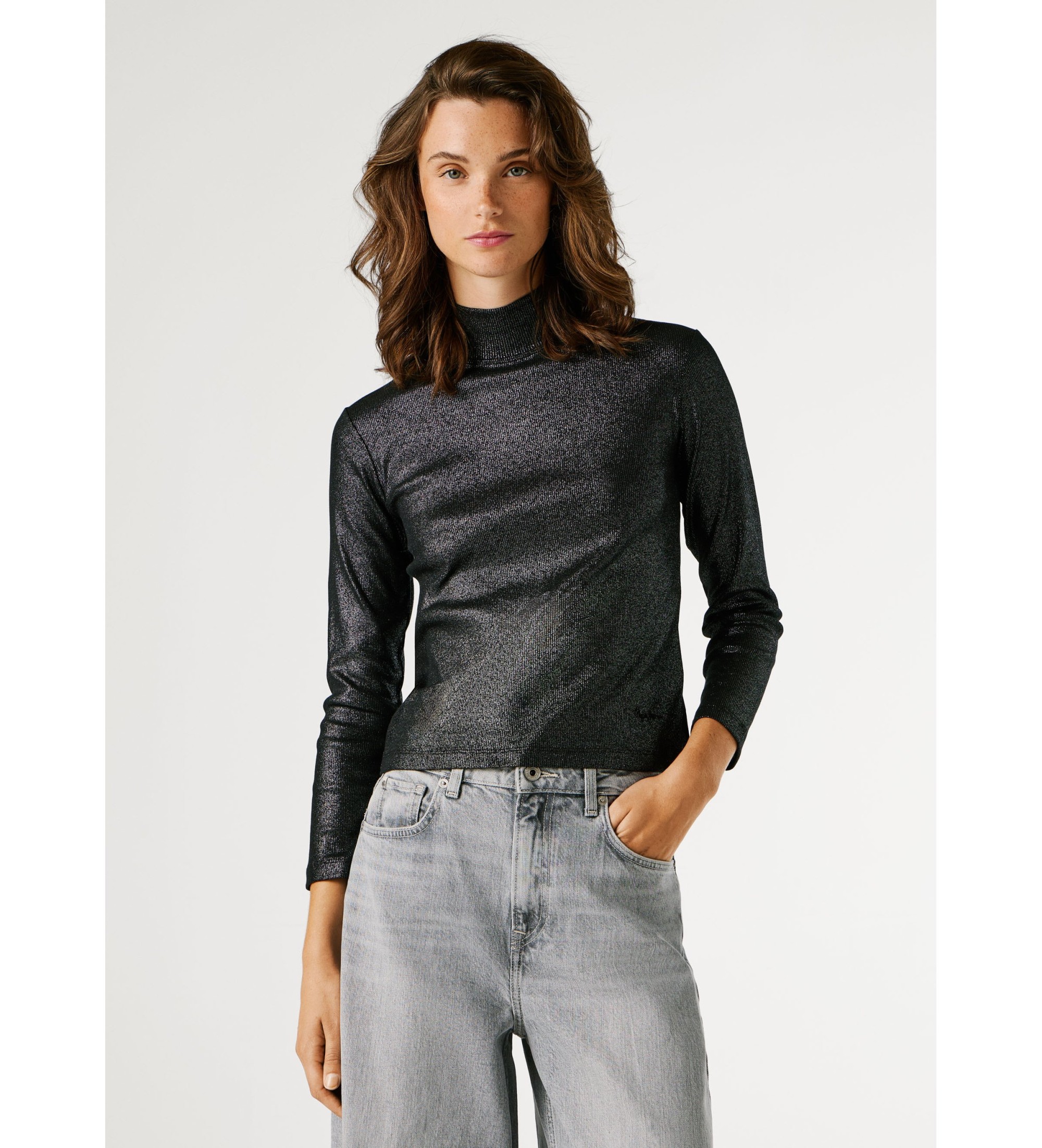 Pepe Jeans für Damen. PL5000075 T-Shirt Balu schwarz (XS), Lässig, Baumwolle, Langarm