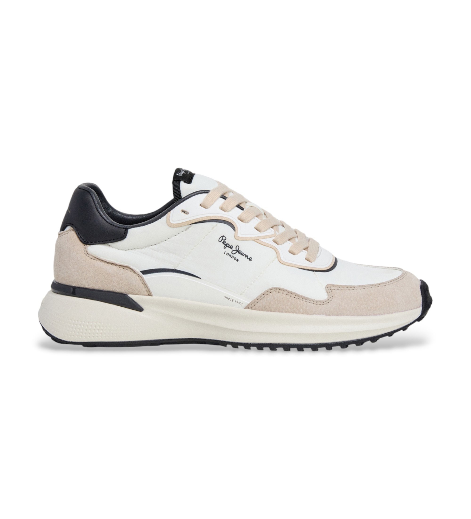 Pepe Jeans für Herren. PMS600022 Bampton Club Schuhe weiß (42), Wohnung, Schnürsenkel, Lässig