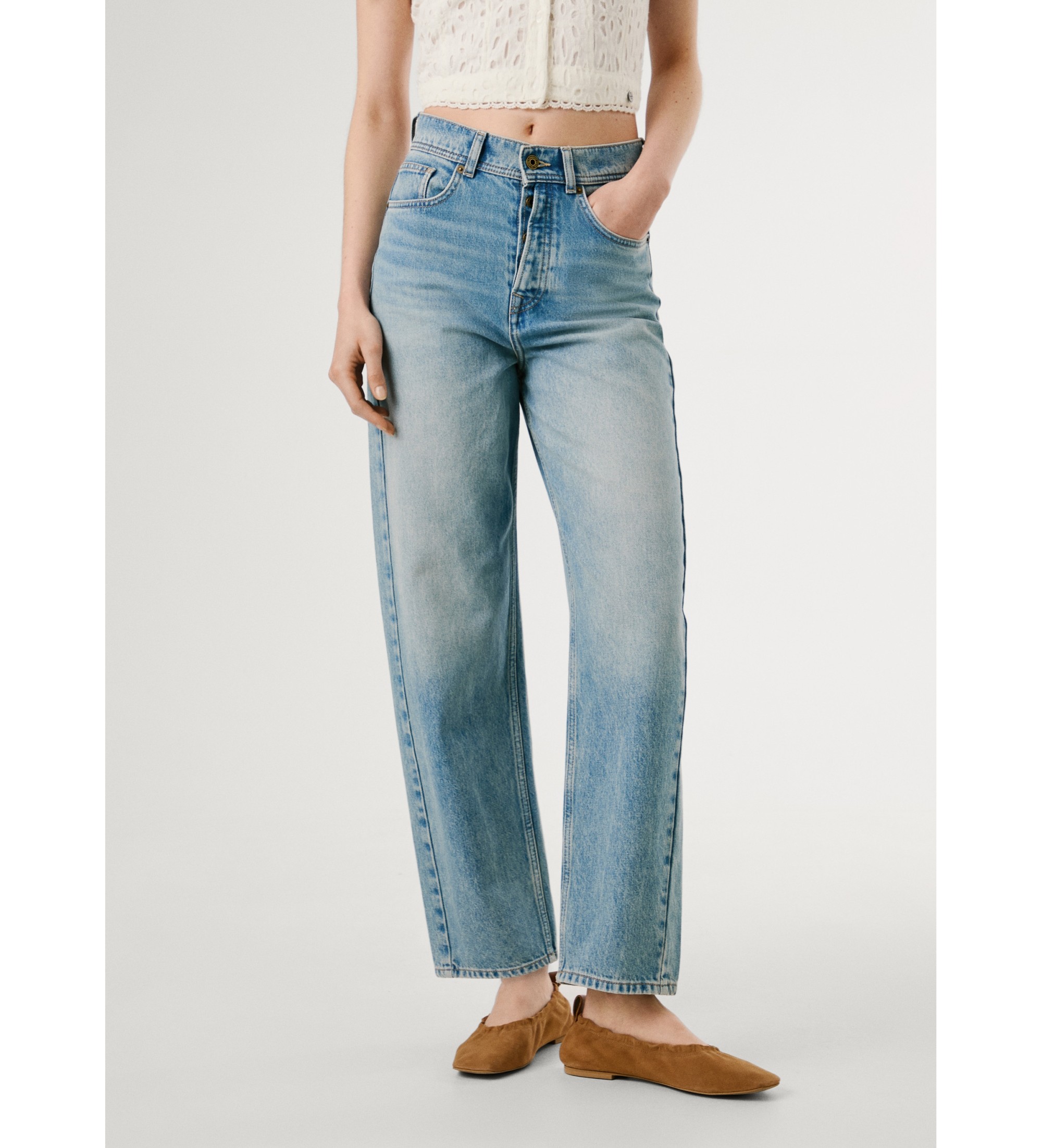 Pepe Jeans für Damen. PL2047392S0 Jeans Barrel Addison (28/30), Blau, Lässig, Baumwolle, Denim