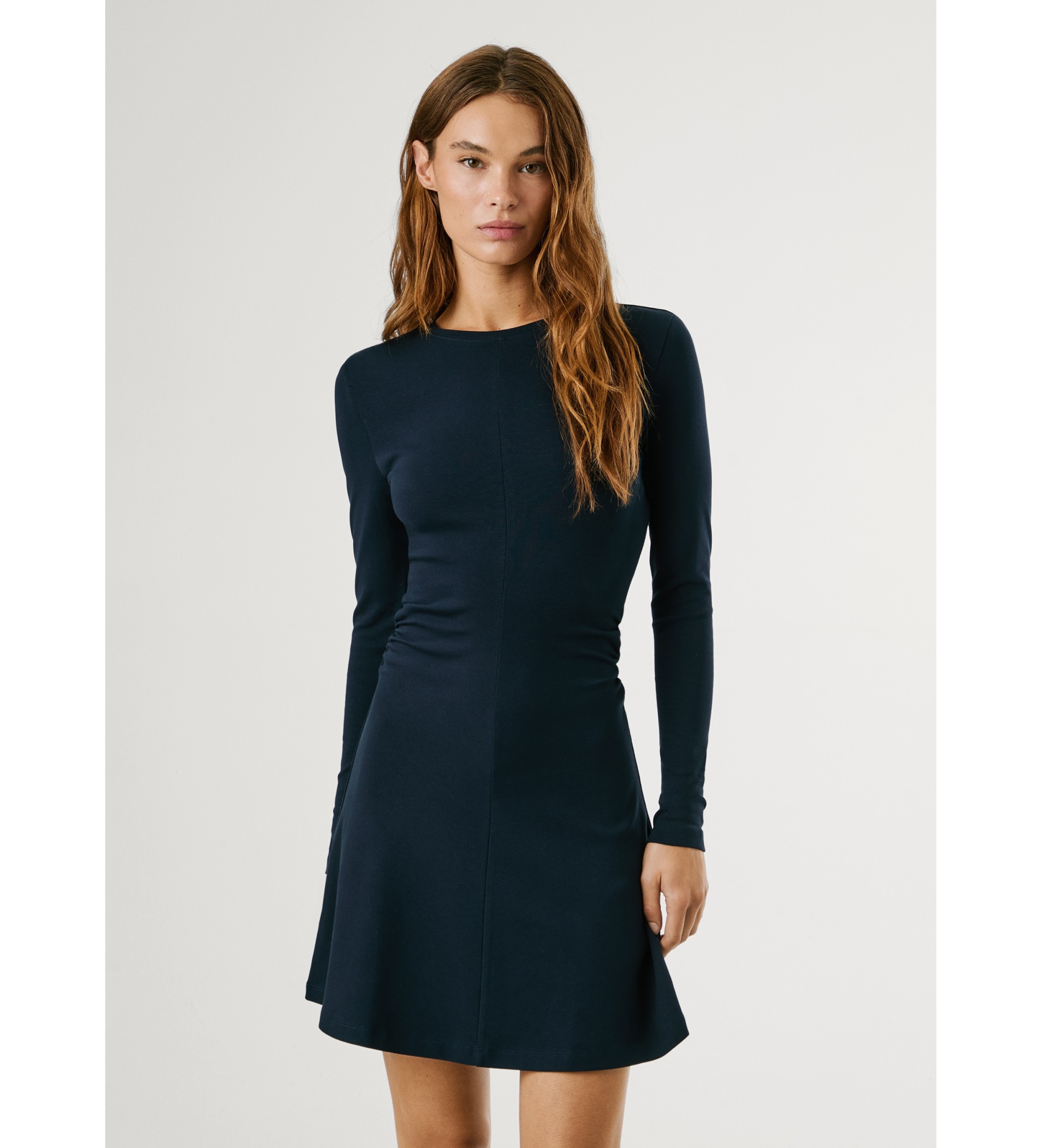 Pepe Jeans für Damen. PL9537718 Boli Kleid navy (XL), Lässig, Baumwolle, Langarm, Marine