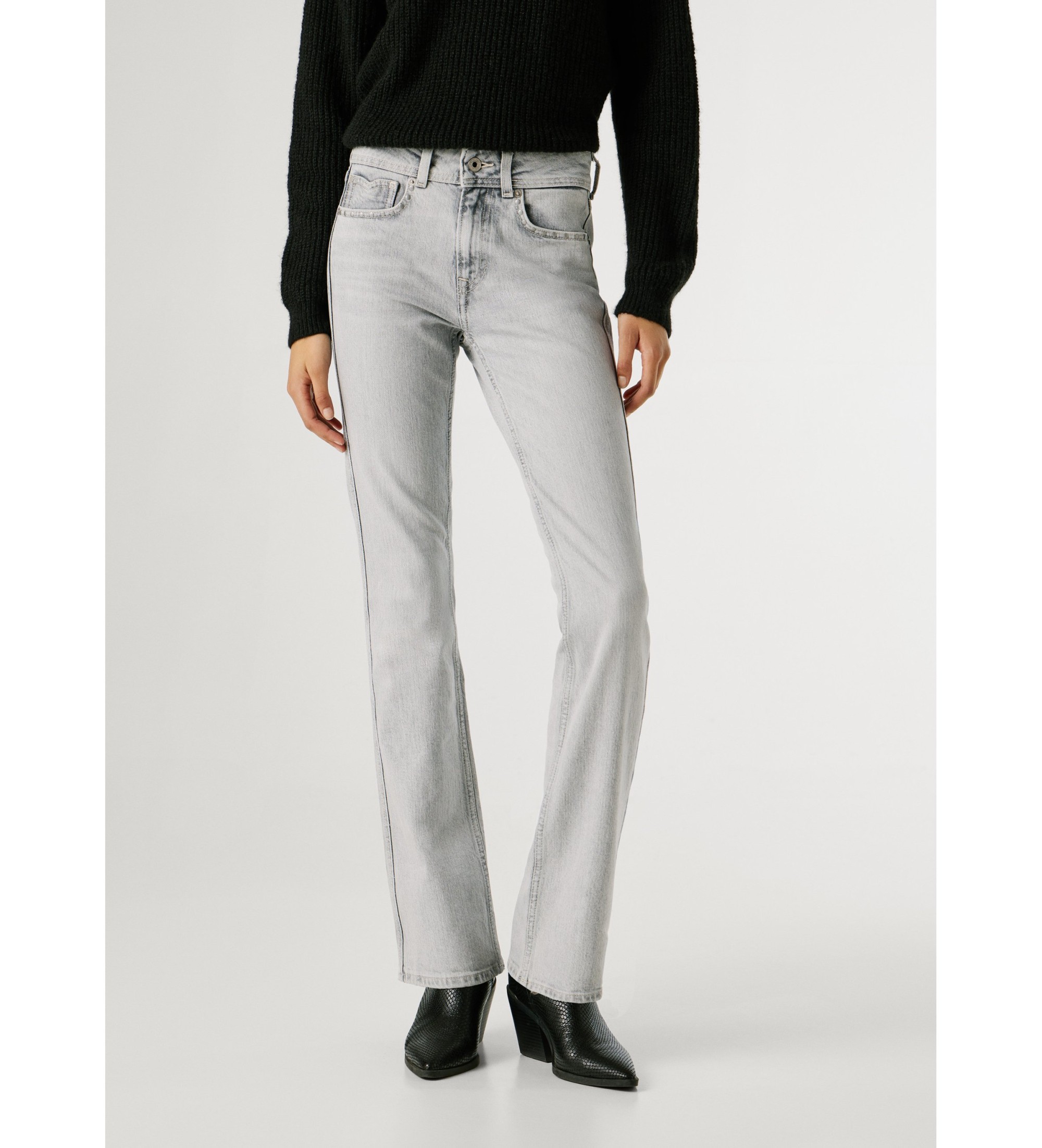 Pepe Jeans für Damen. PL20509248VA Jeans Bootcut Piper grau (29/34), Lässig, Baumwolle, Denim