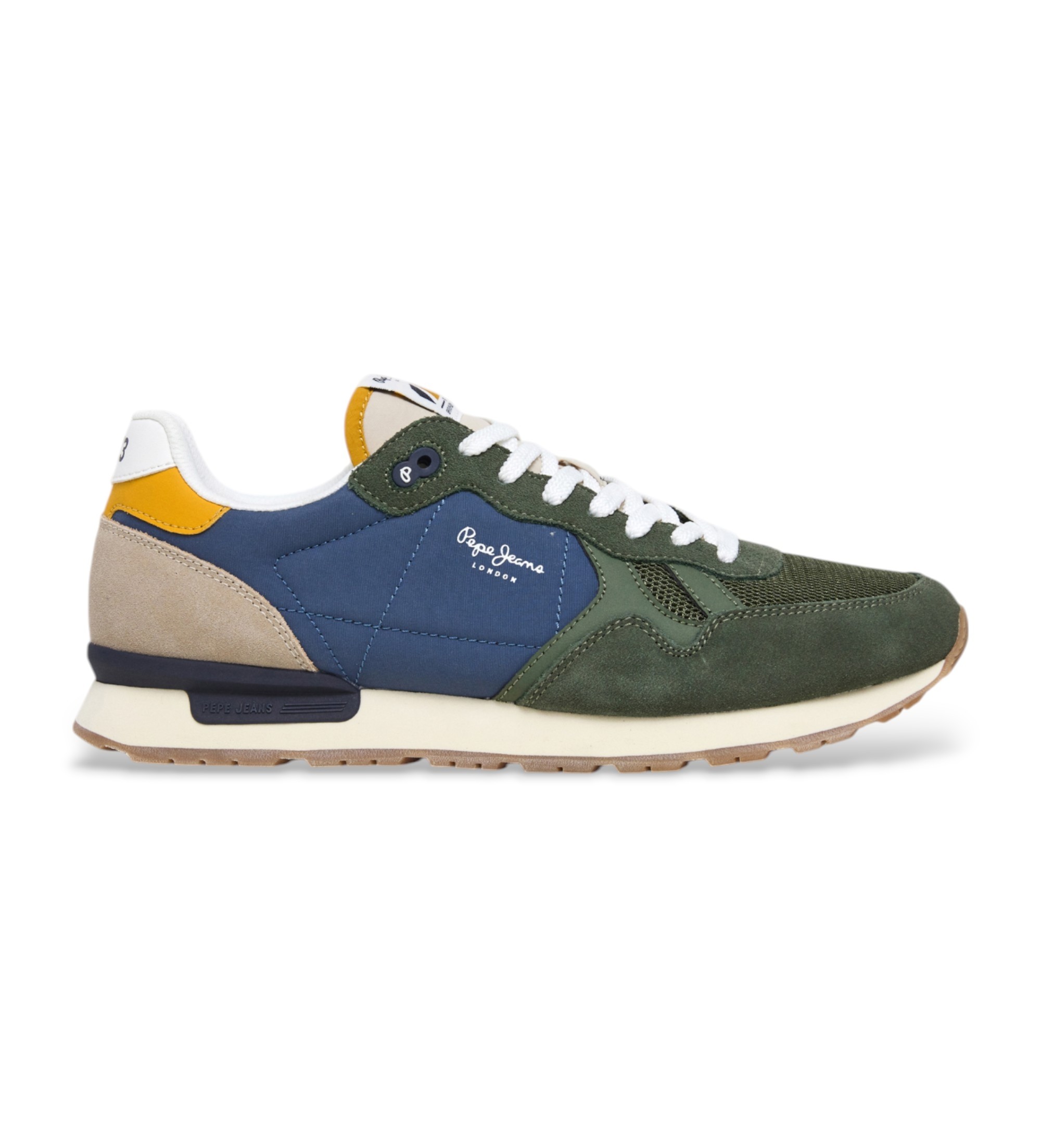 Pepe Jeans für Herren. PMS40030 Brit Camp grüne Lederschuhe (43), Wohnung, Wildleder, Schnürsenkel, Lässig