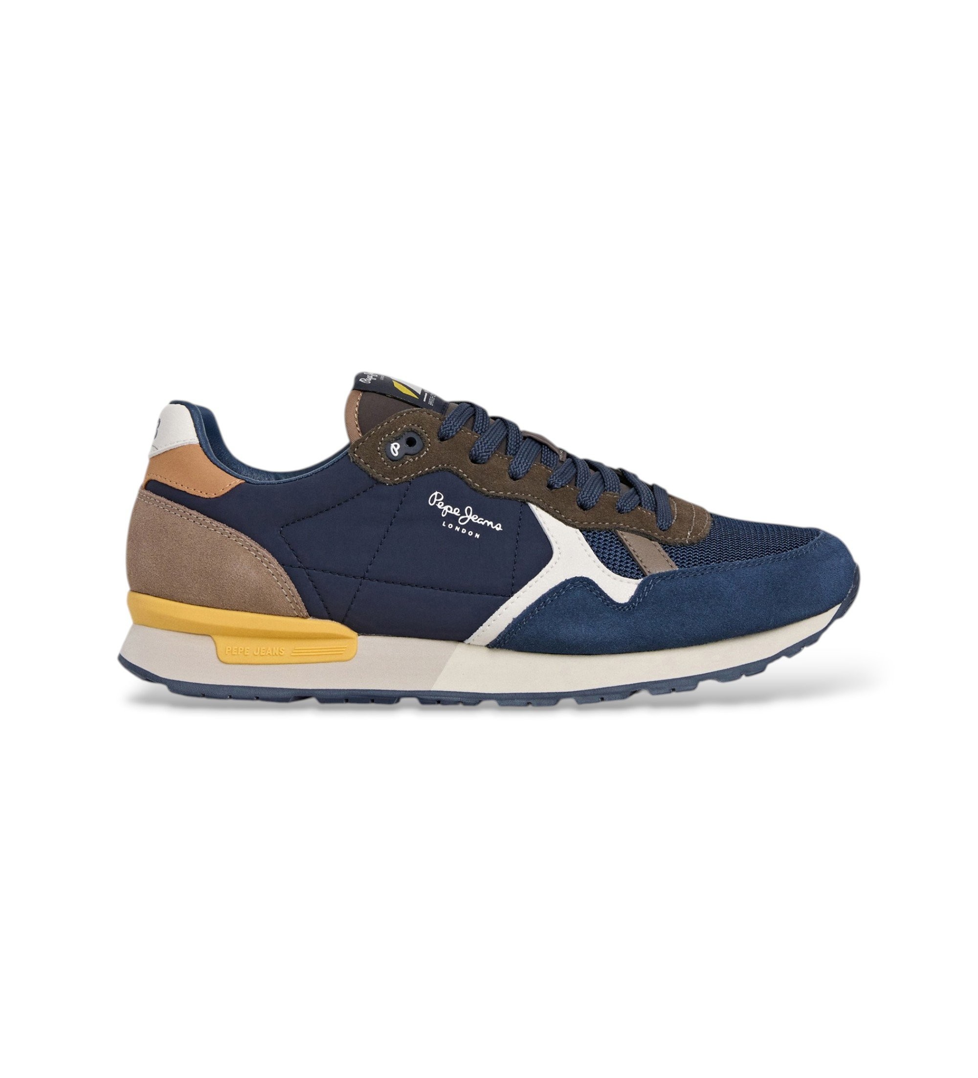 Pepe Jeans für Herren. PMS400021 Brit Essence marineblaue Schuhe (43), Wohnung, Schnürsenkel, Lässig